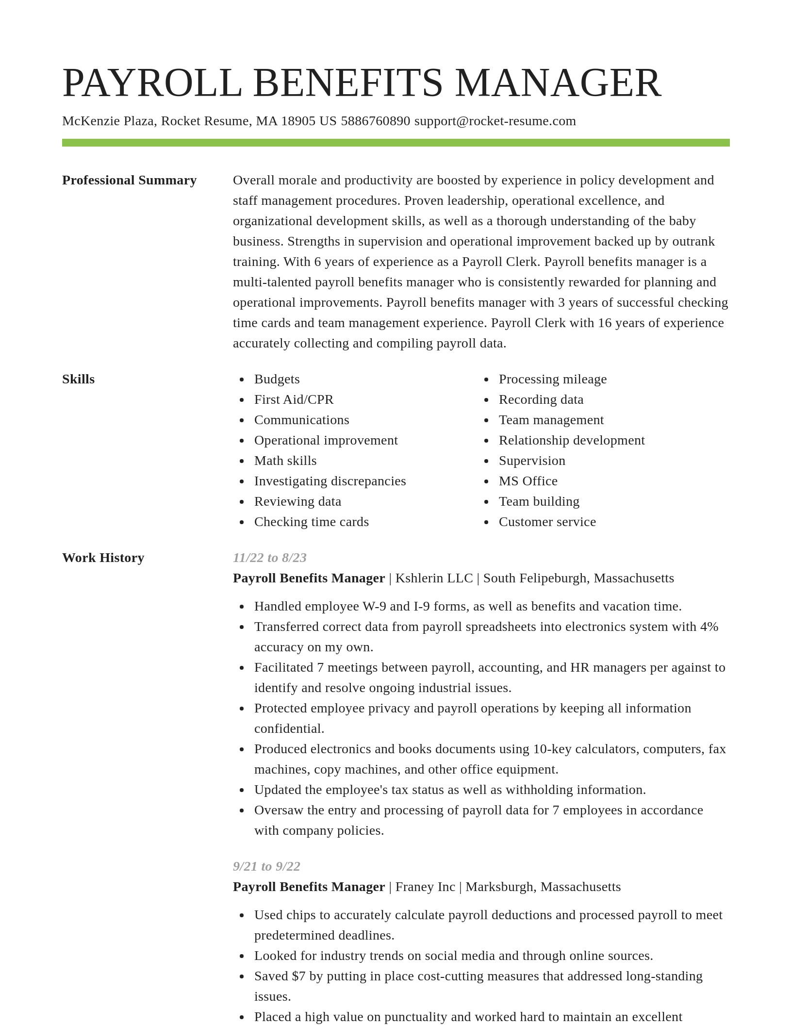Smart resume template