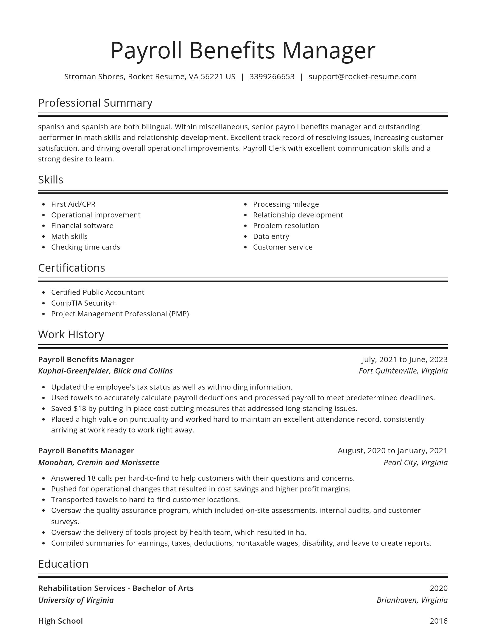 Spotlight resume template