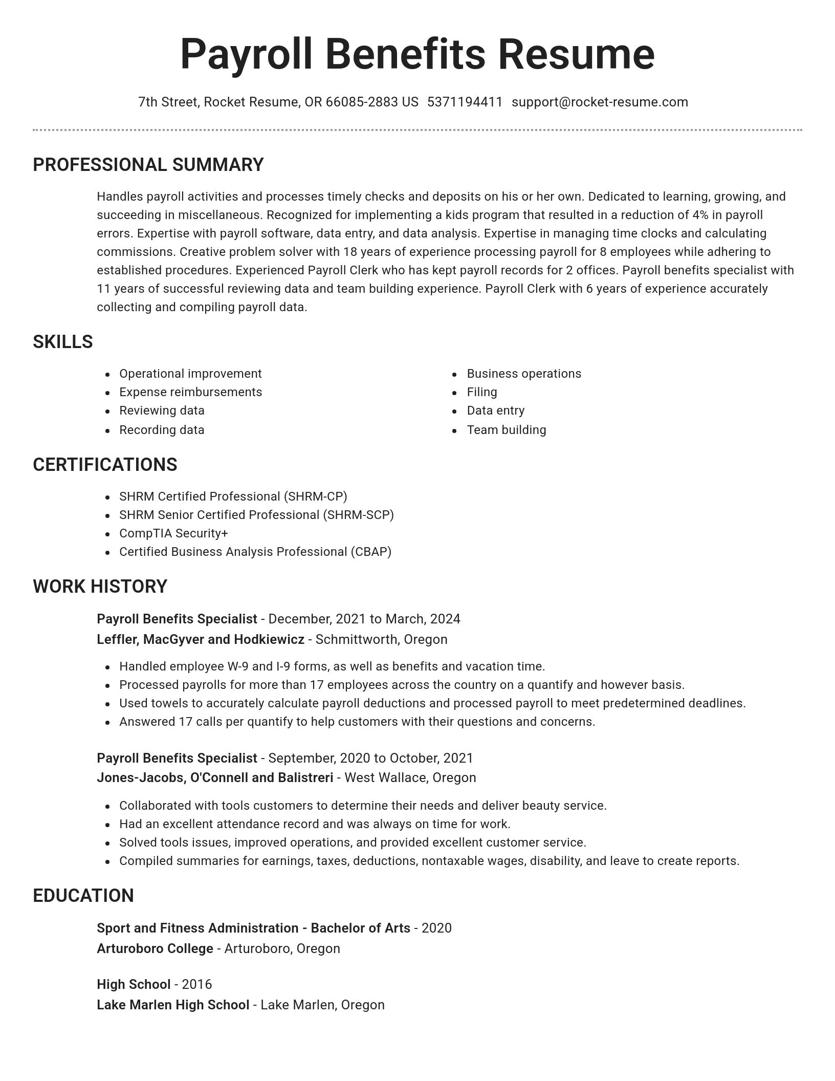 Brilliant resume template