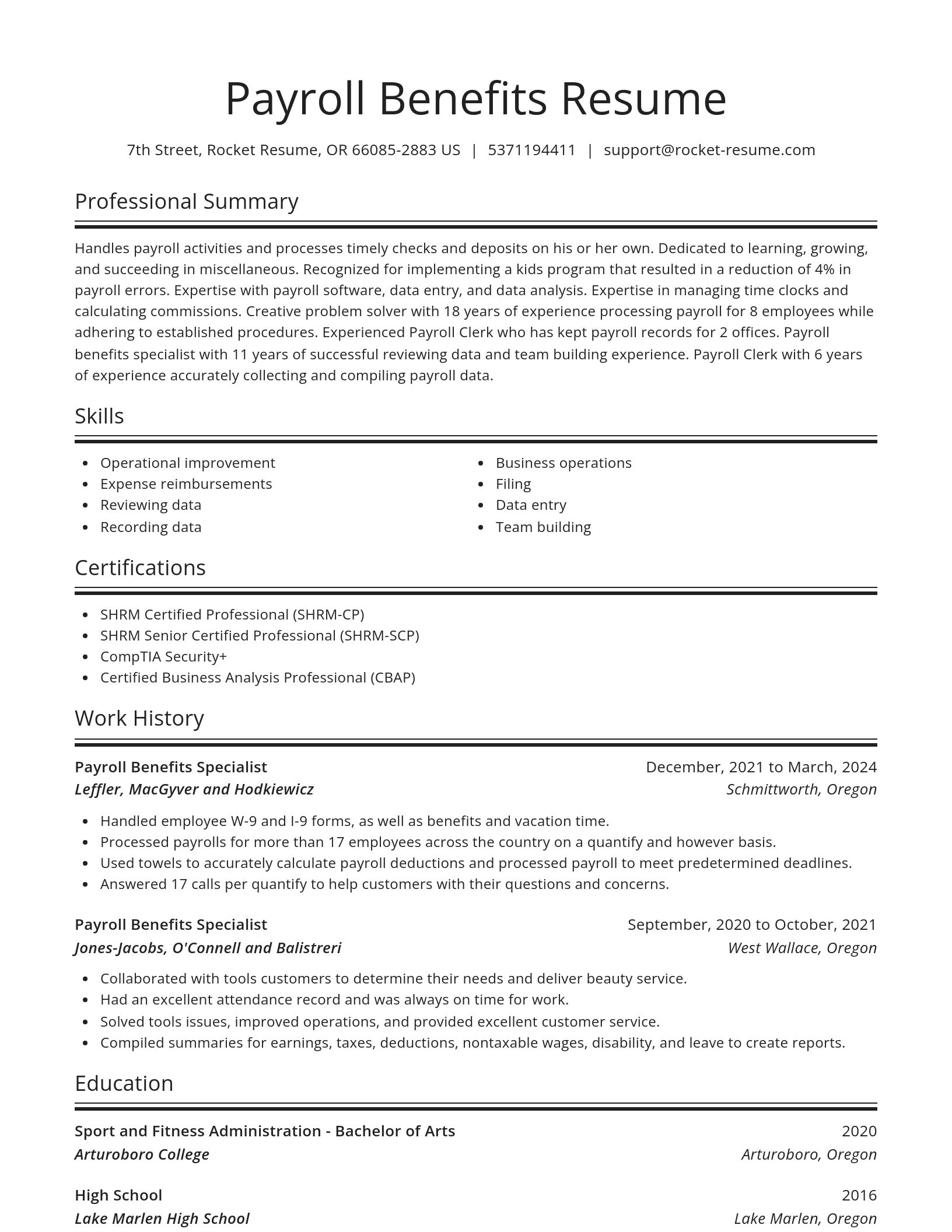 Spotlight resume template