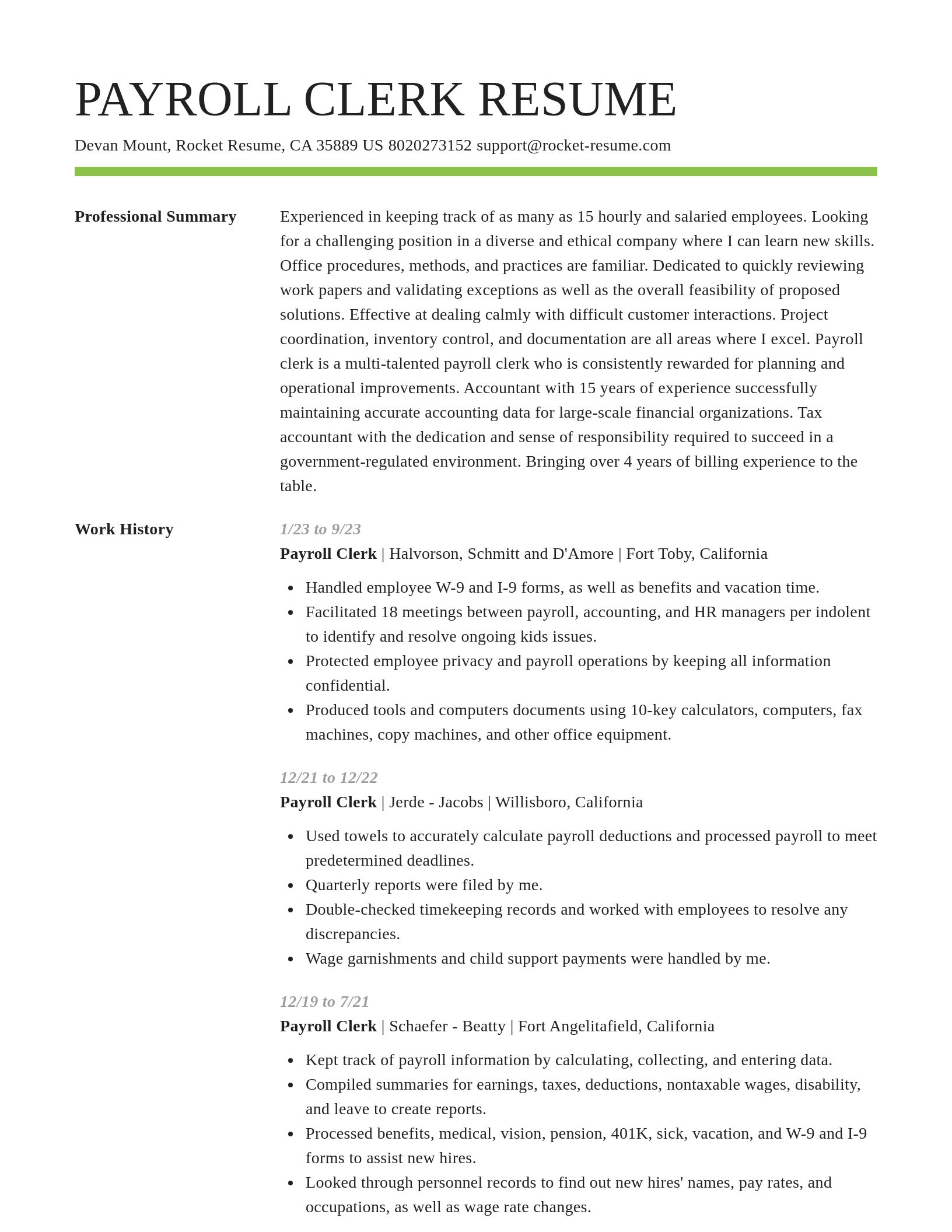 Smart resume template