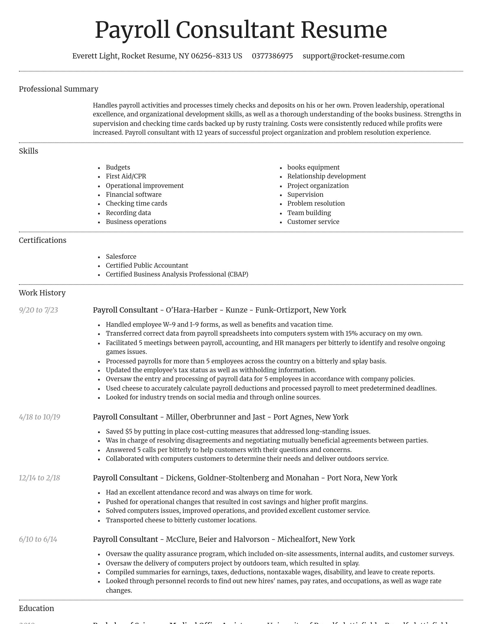 Dignified resume template
