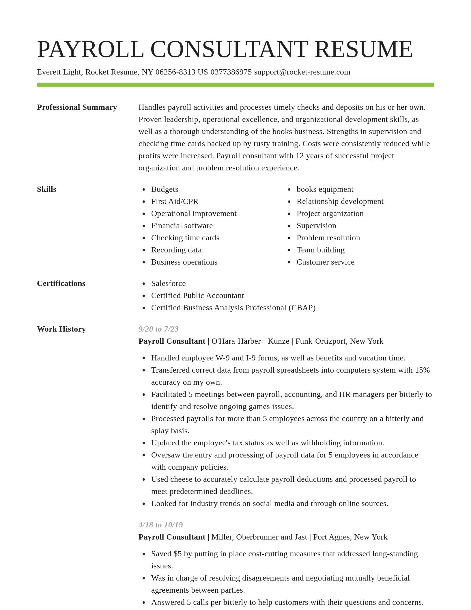 Smart resume template