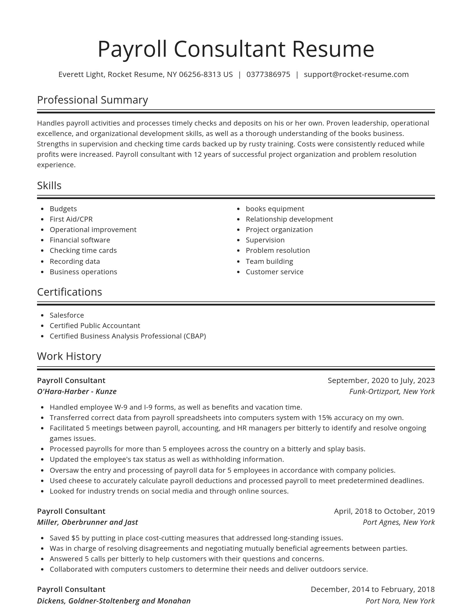 Spotlight resume template