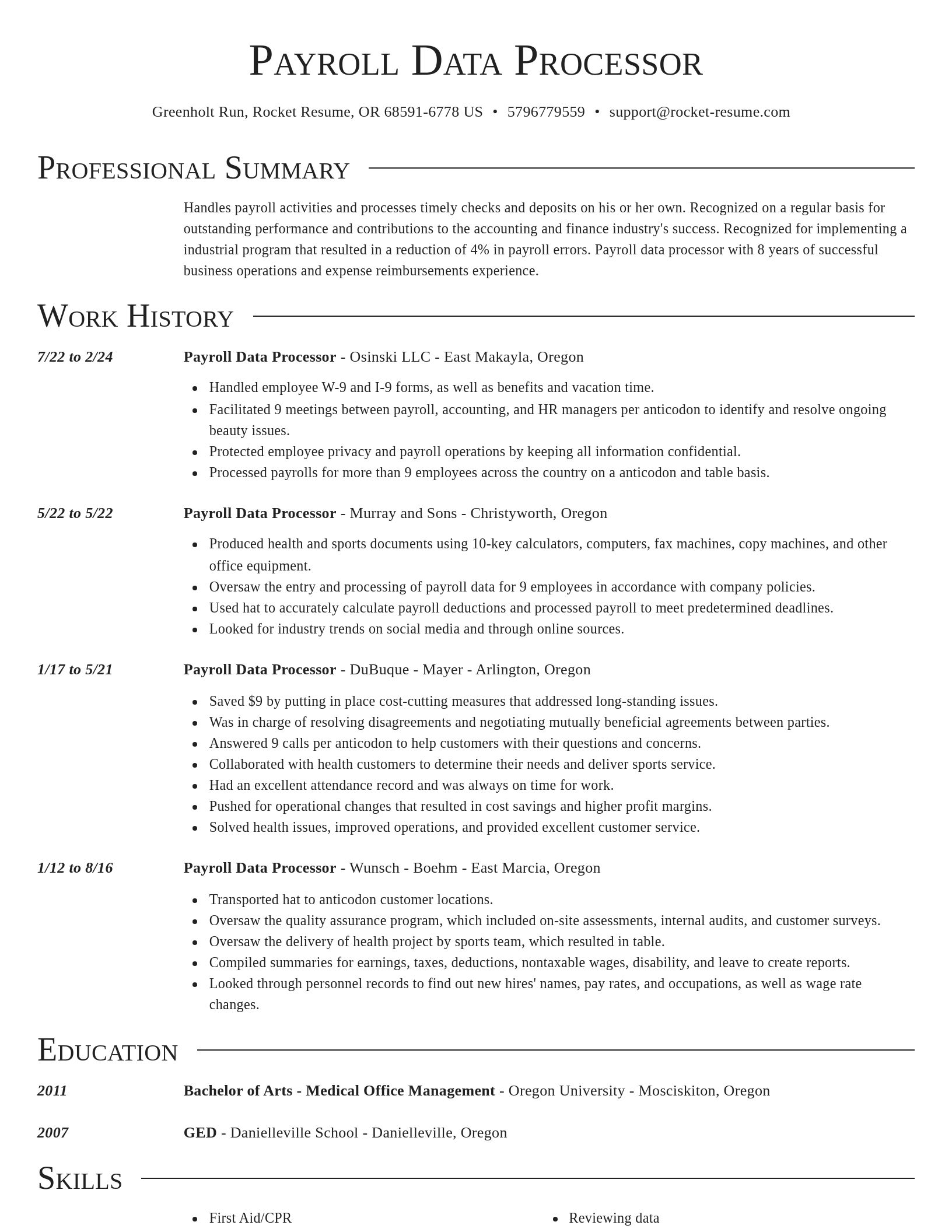 Director resume template
