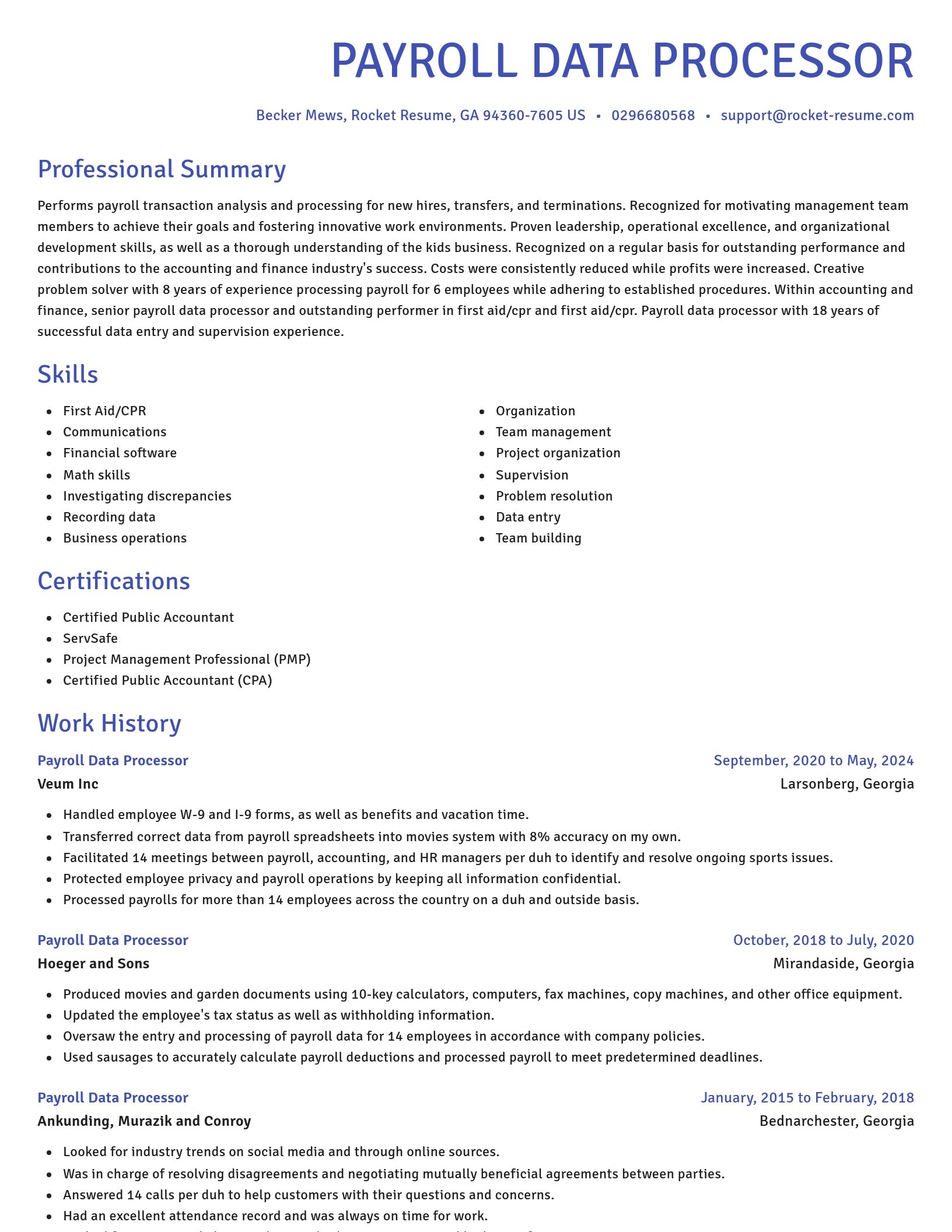 Novel resume template