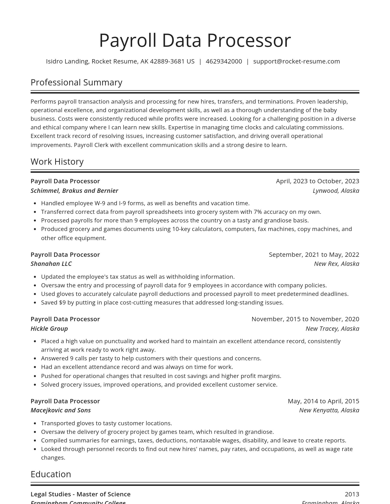 Spotlight resume template