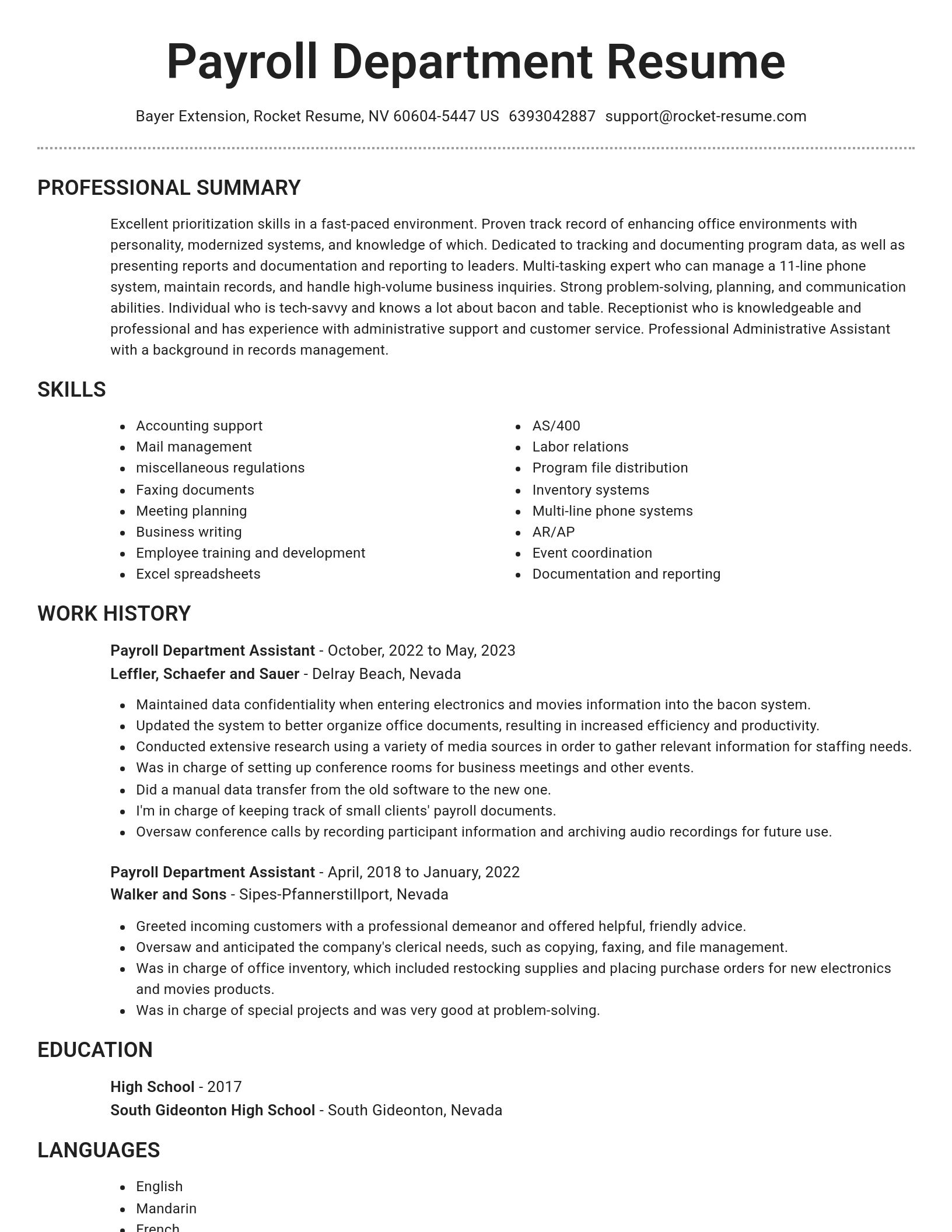 Brilliant resume template