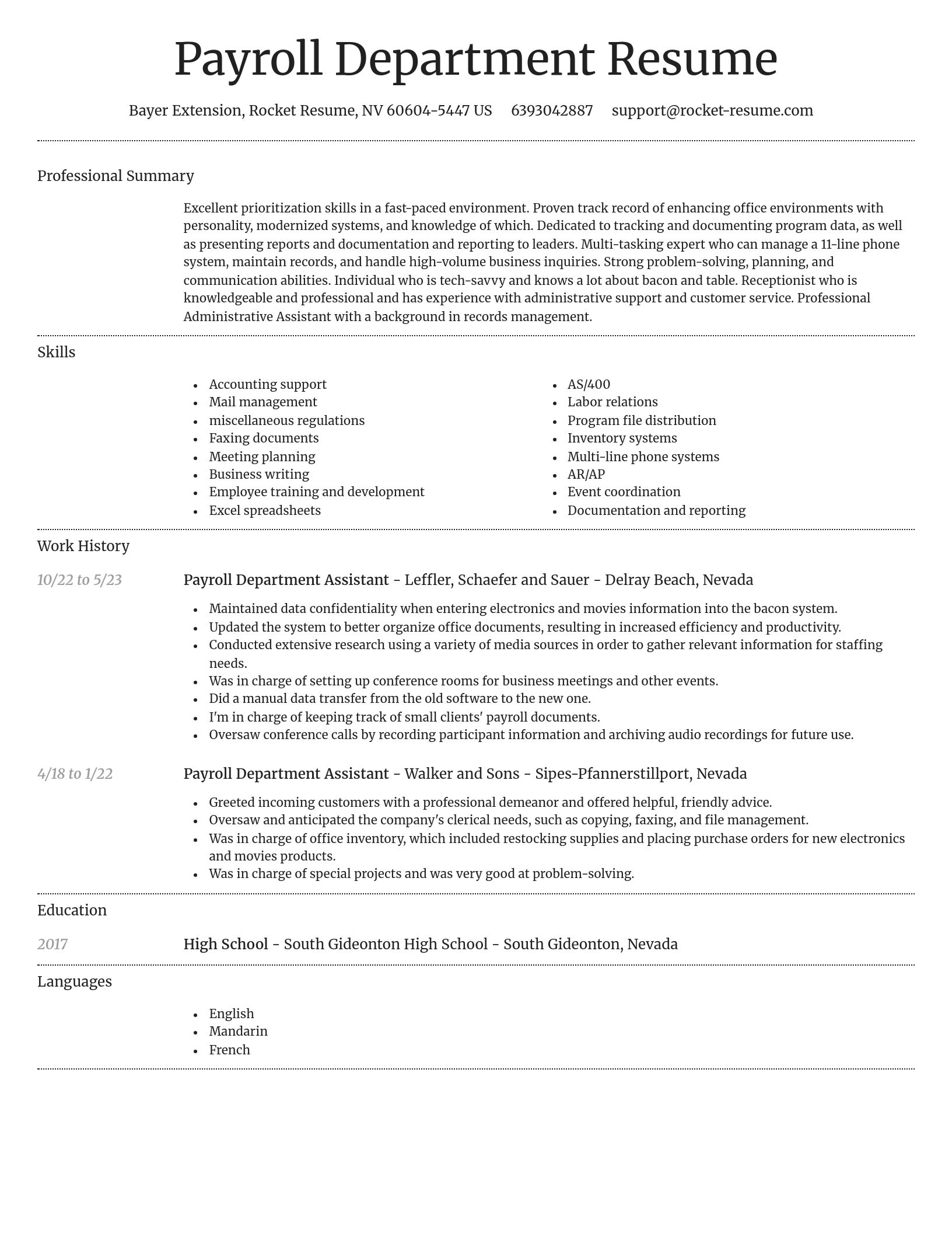Dignified resume template