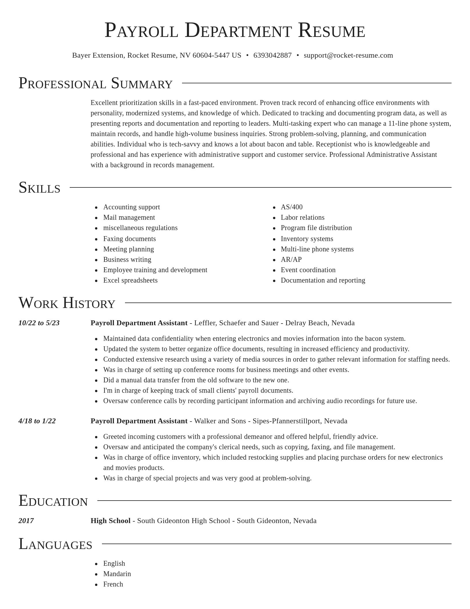 Director resume template