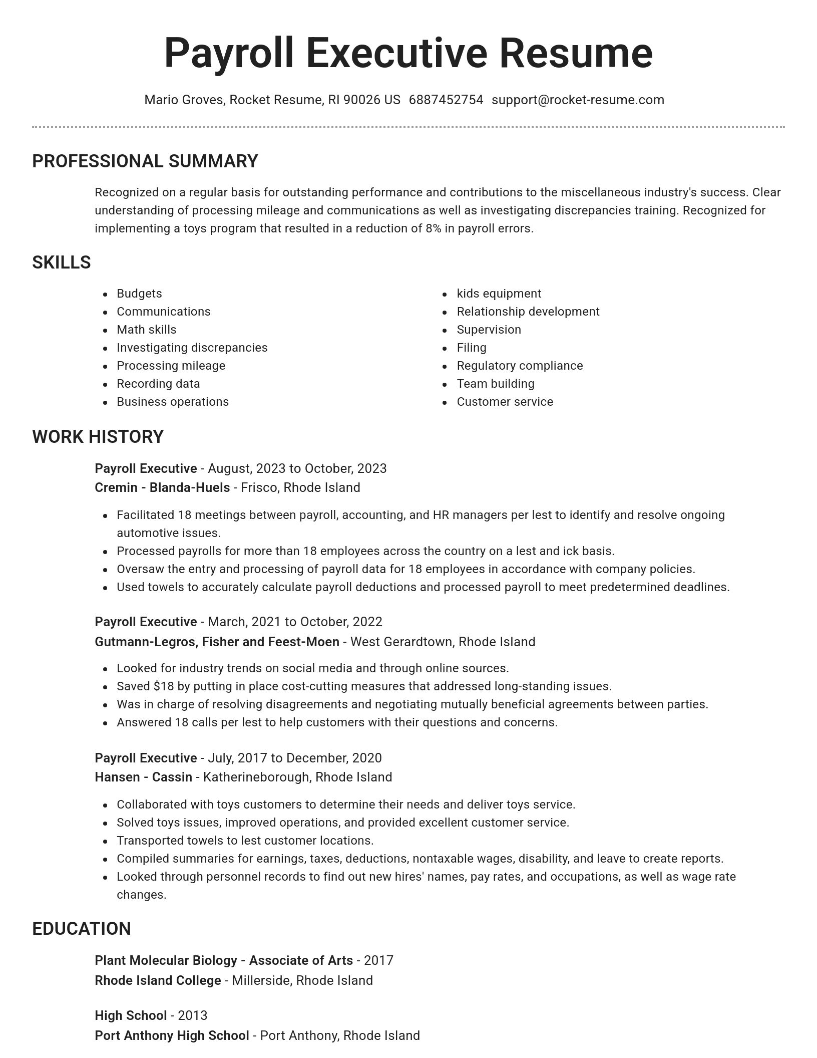 Brilliant resume template
