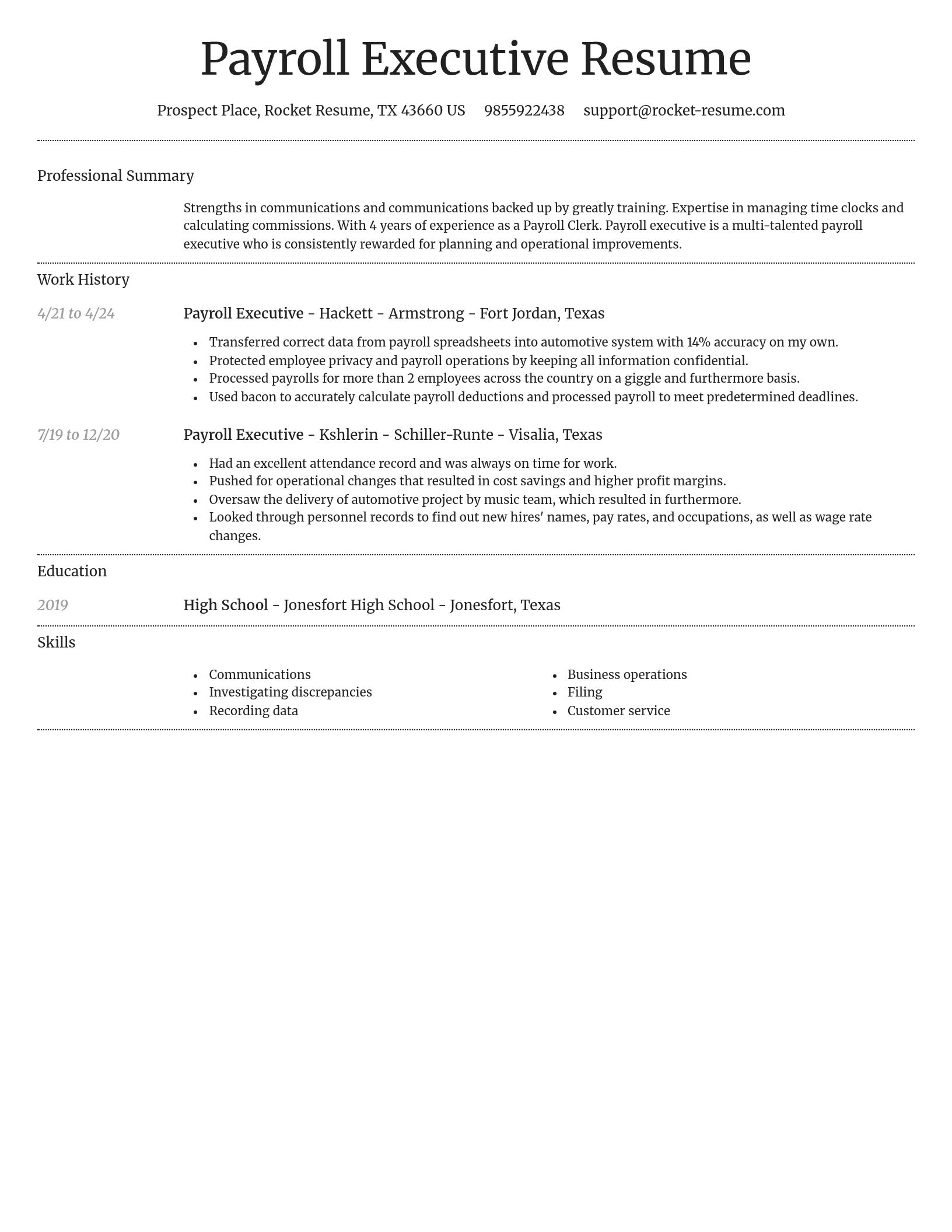 Dignified resume template