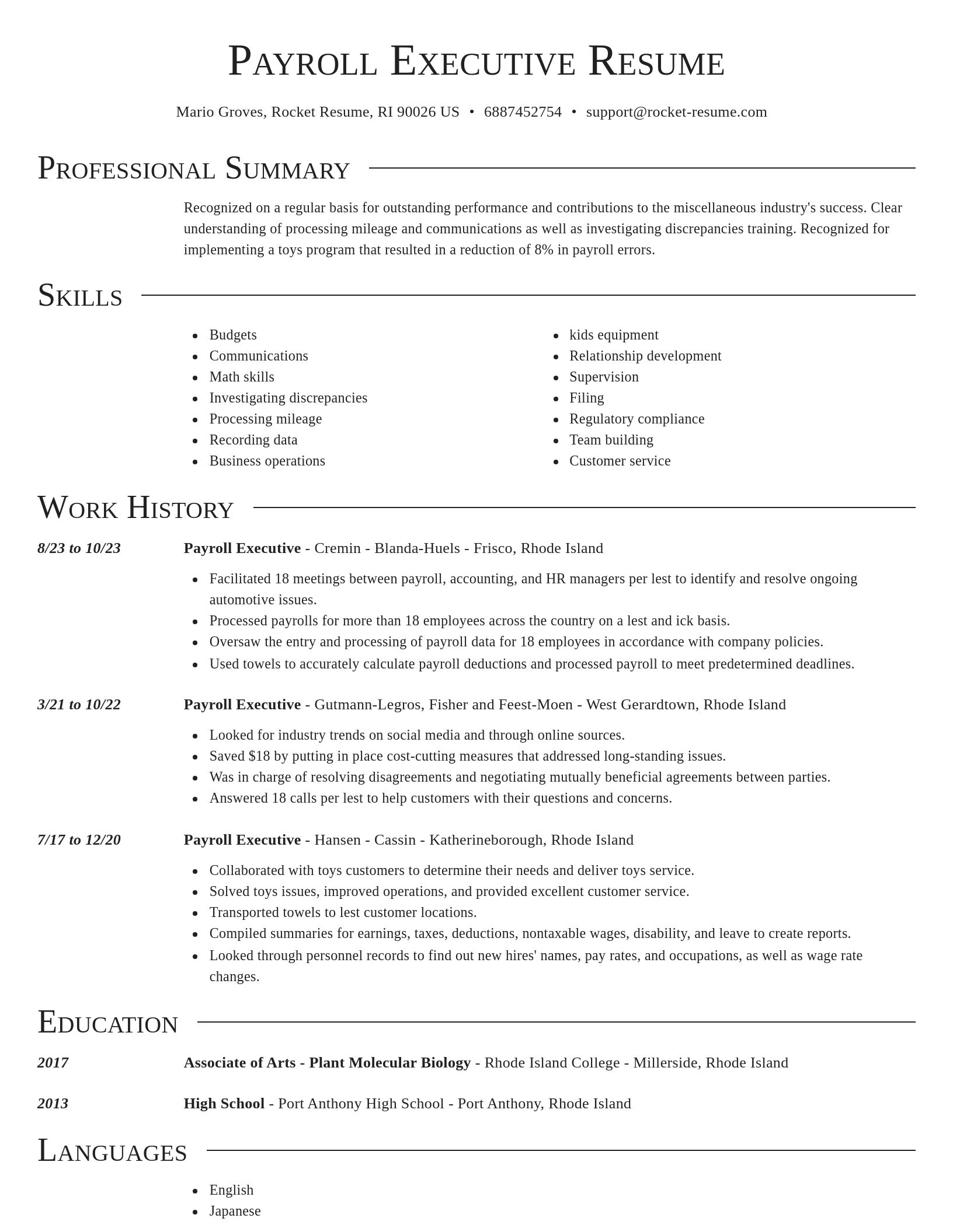 Director resume template