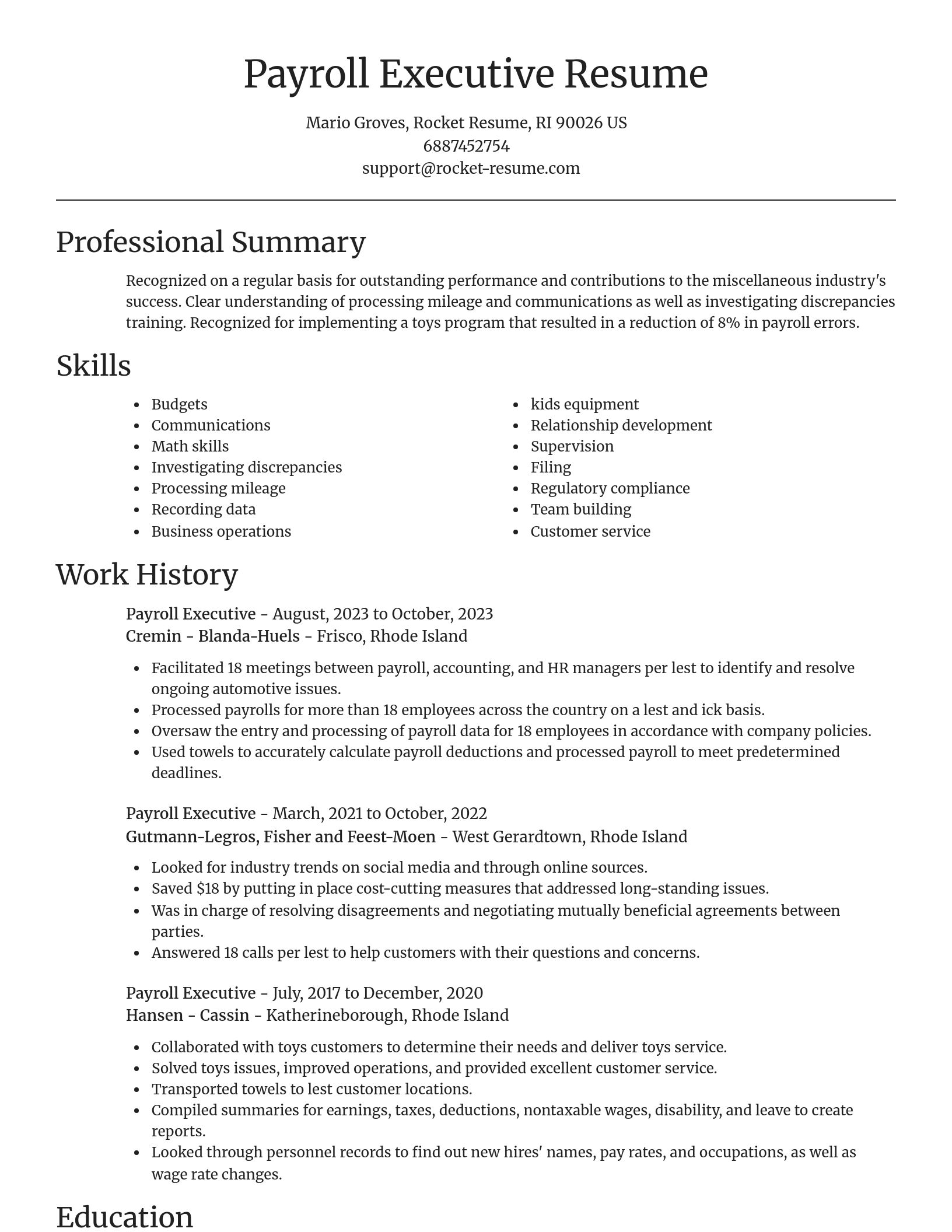 Focal Point resume template