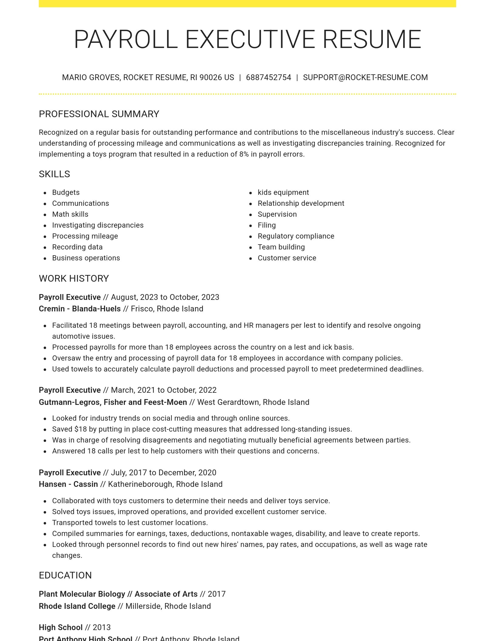 Grand resume template