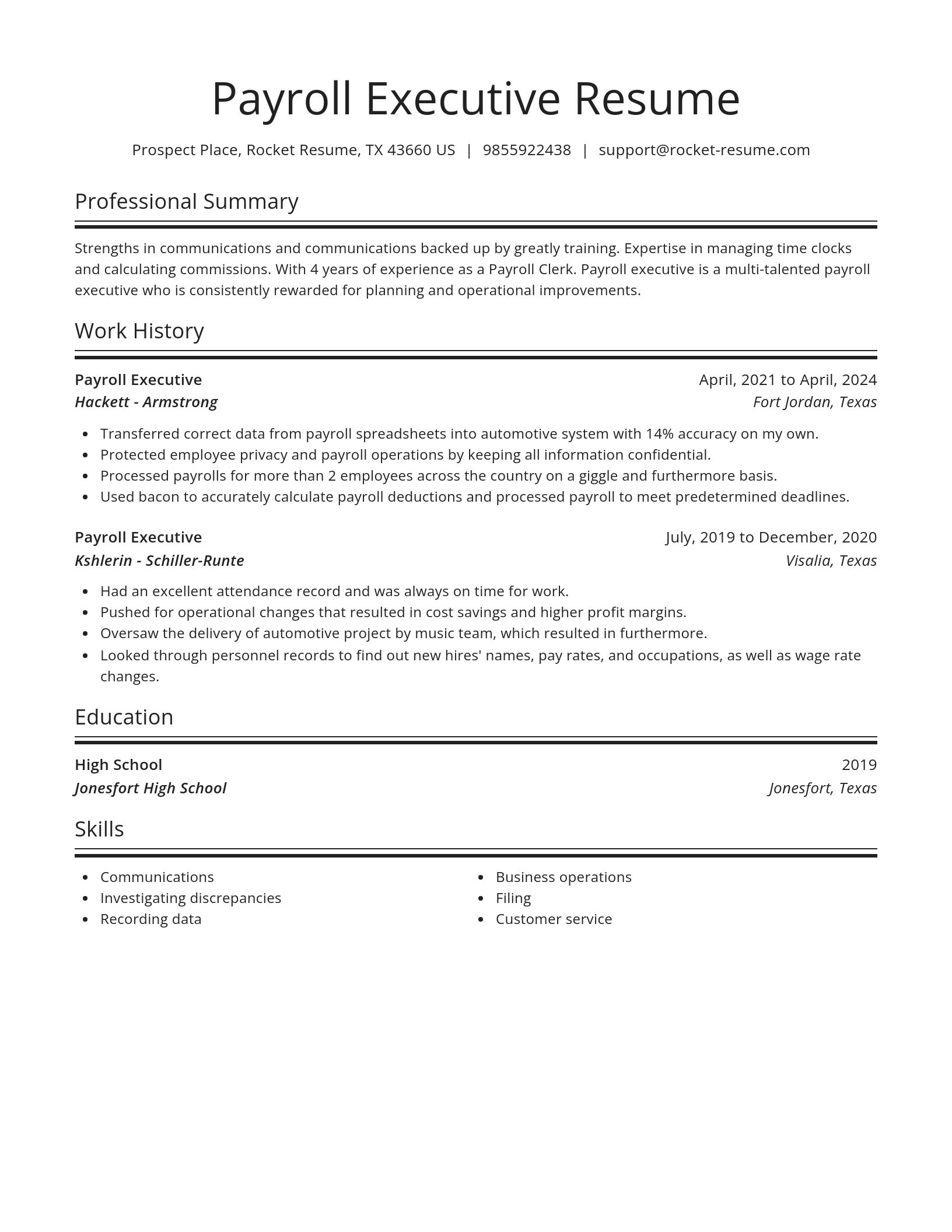 Spotlight resume template