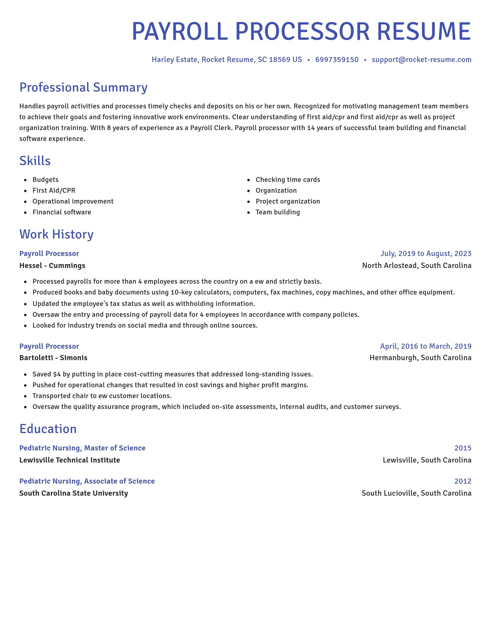 Novel resume template
