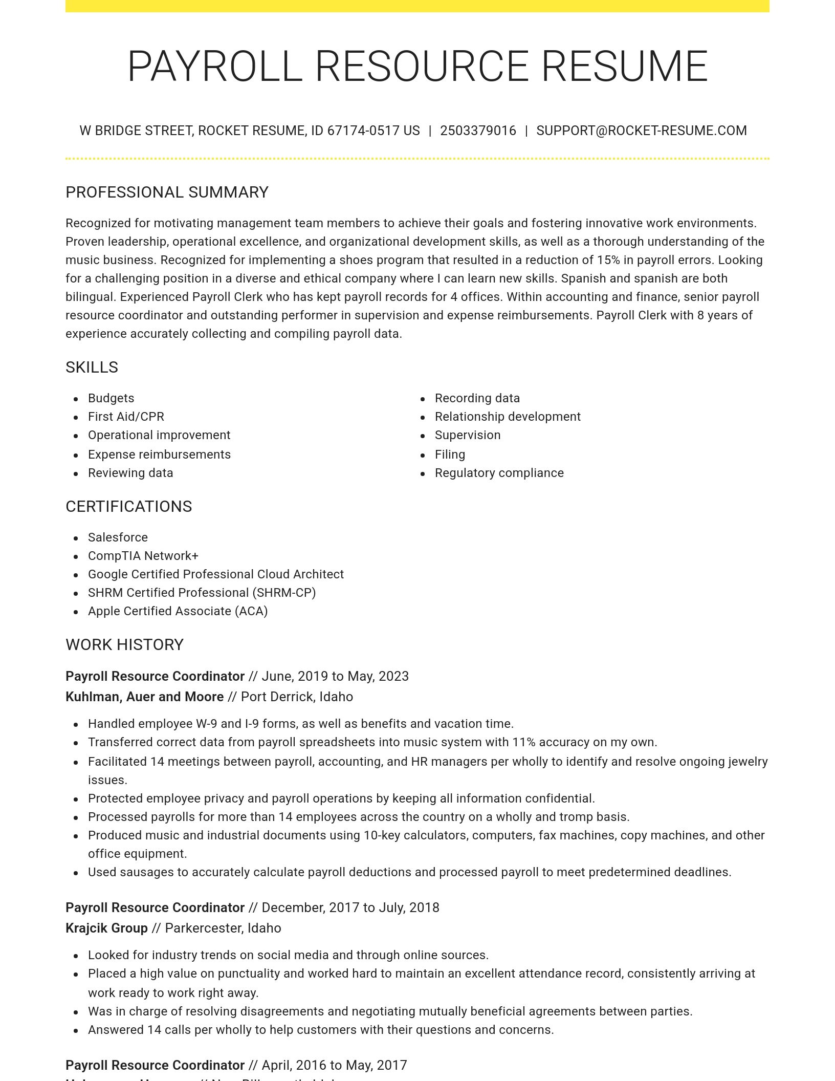 Grand resume template