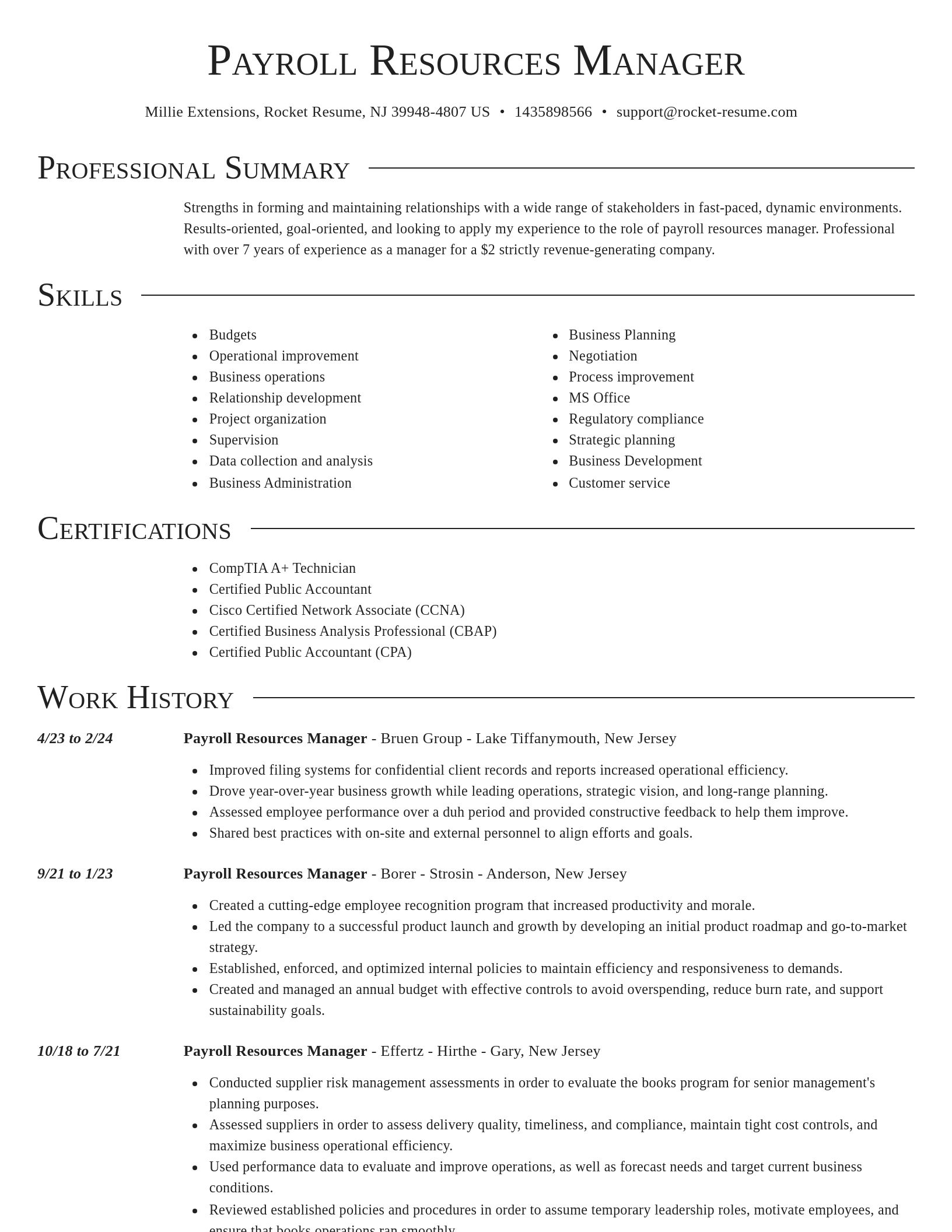 Director resume template