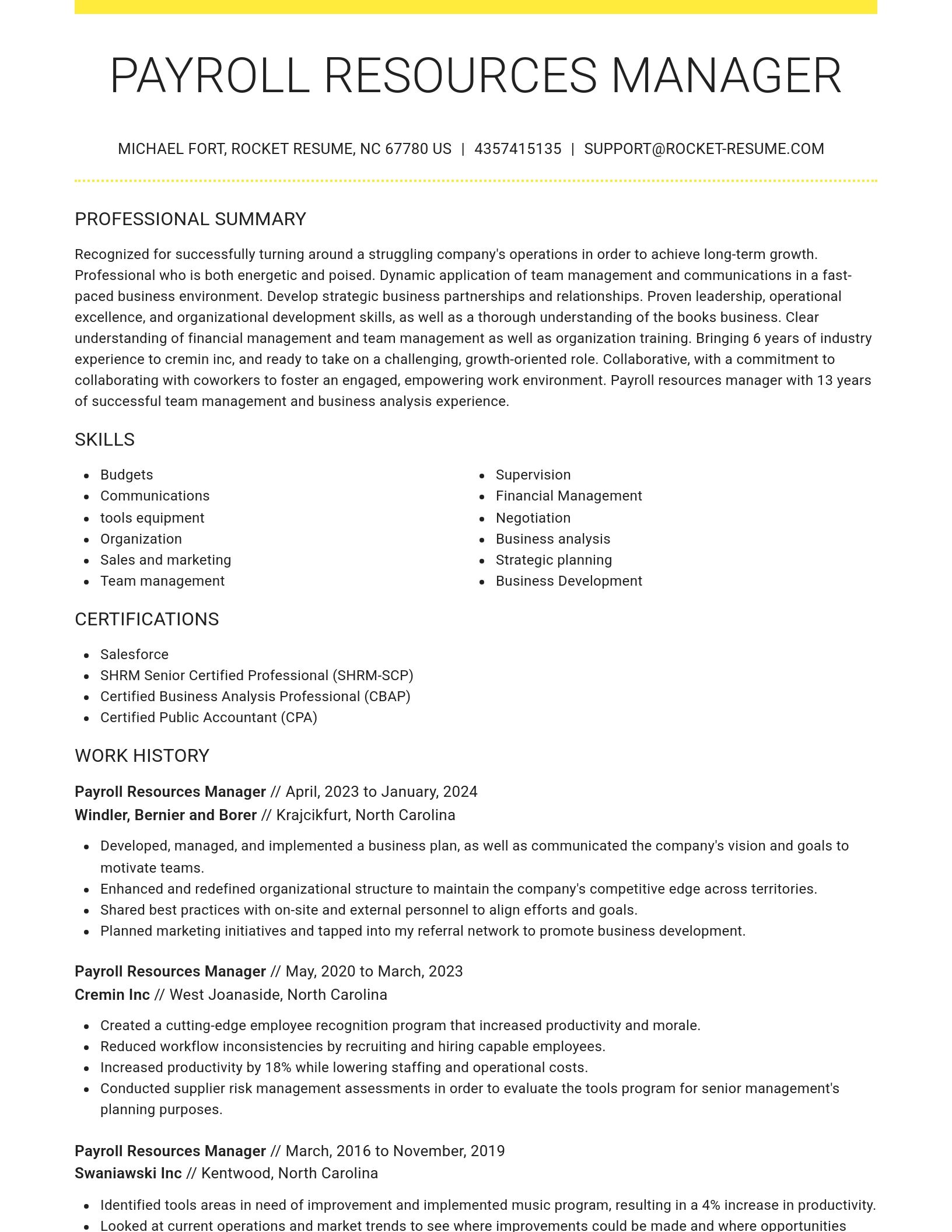 Grand resume template