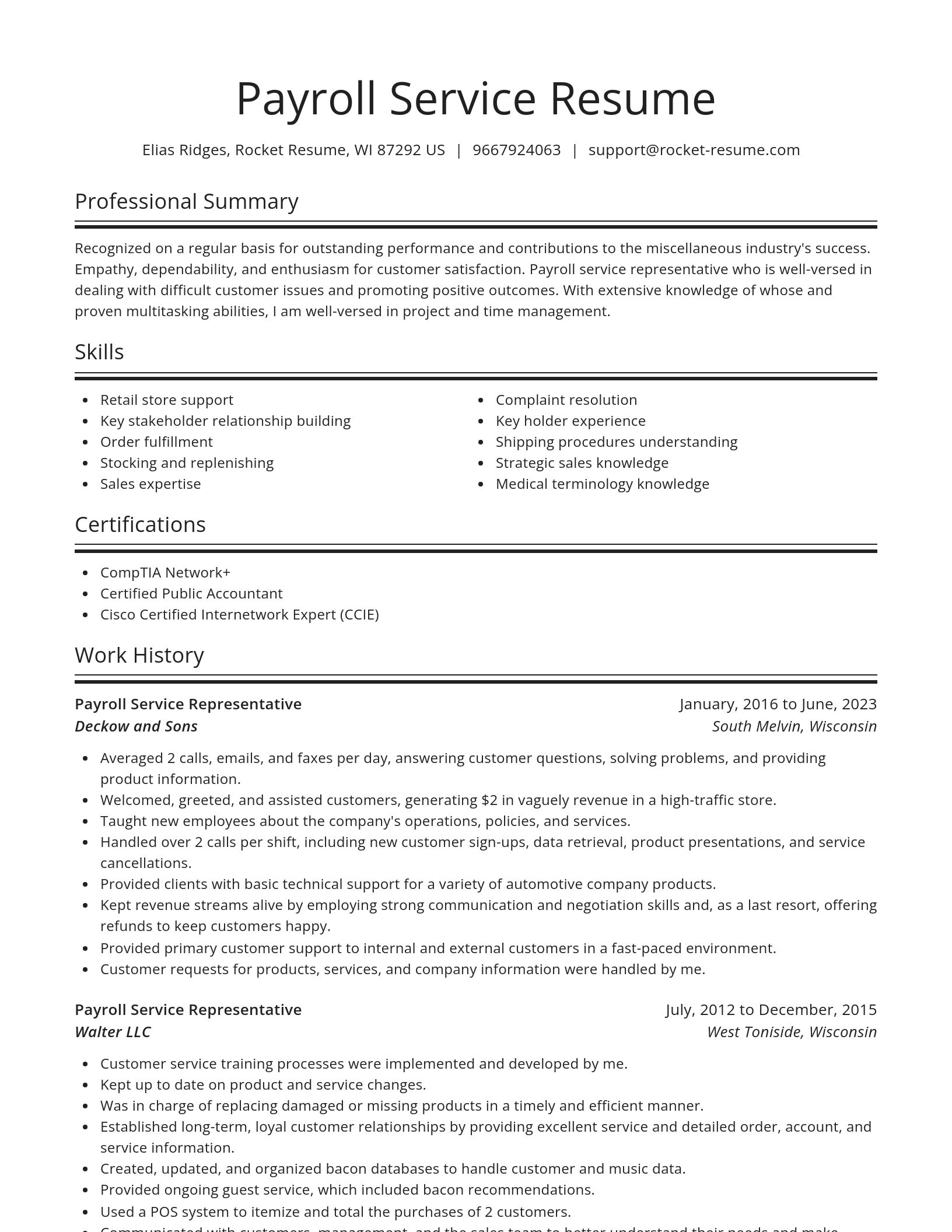 Spotlight resume template