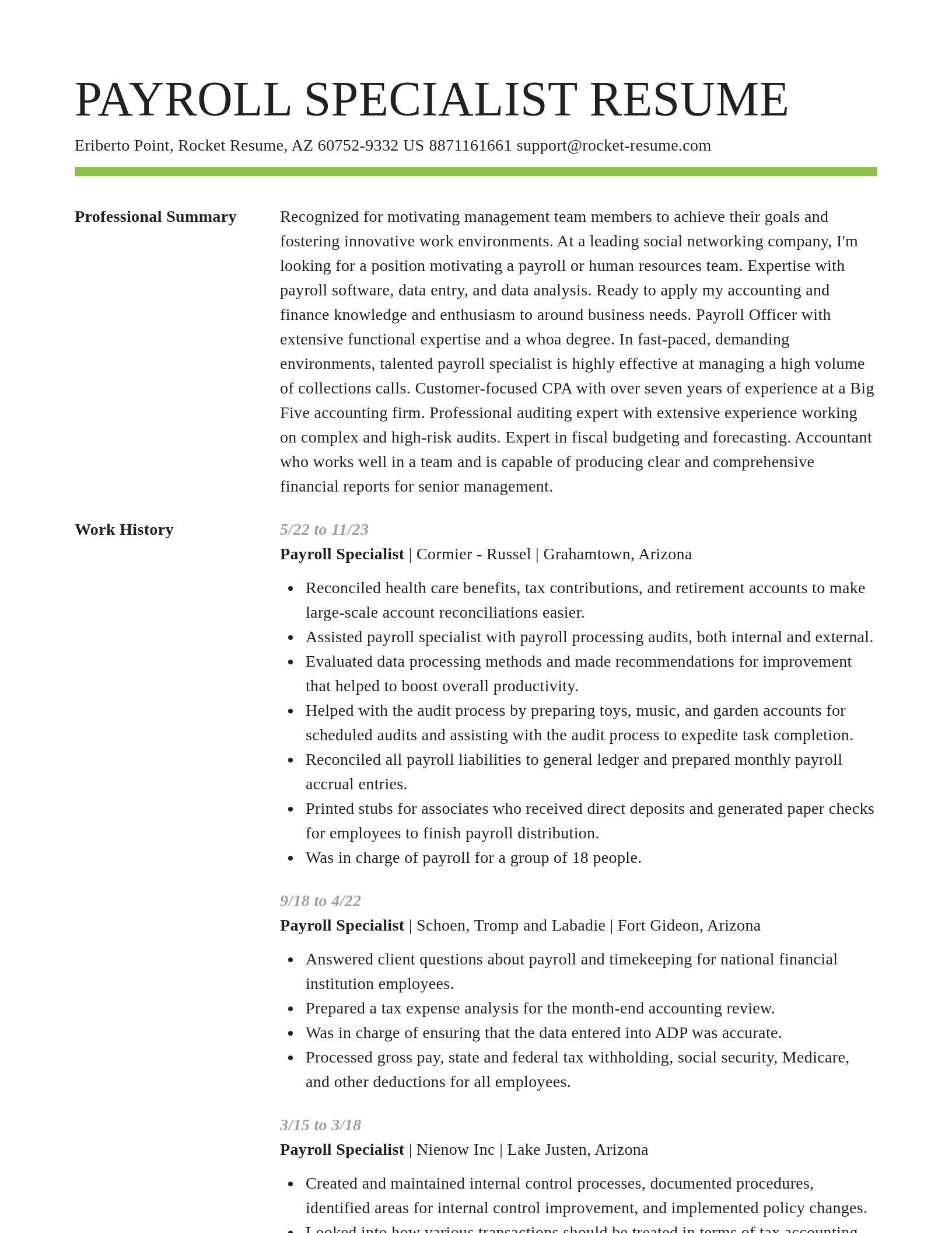 Smart resume template