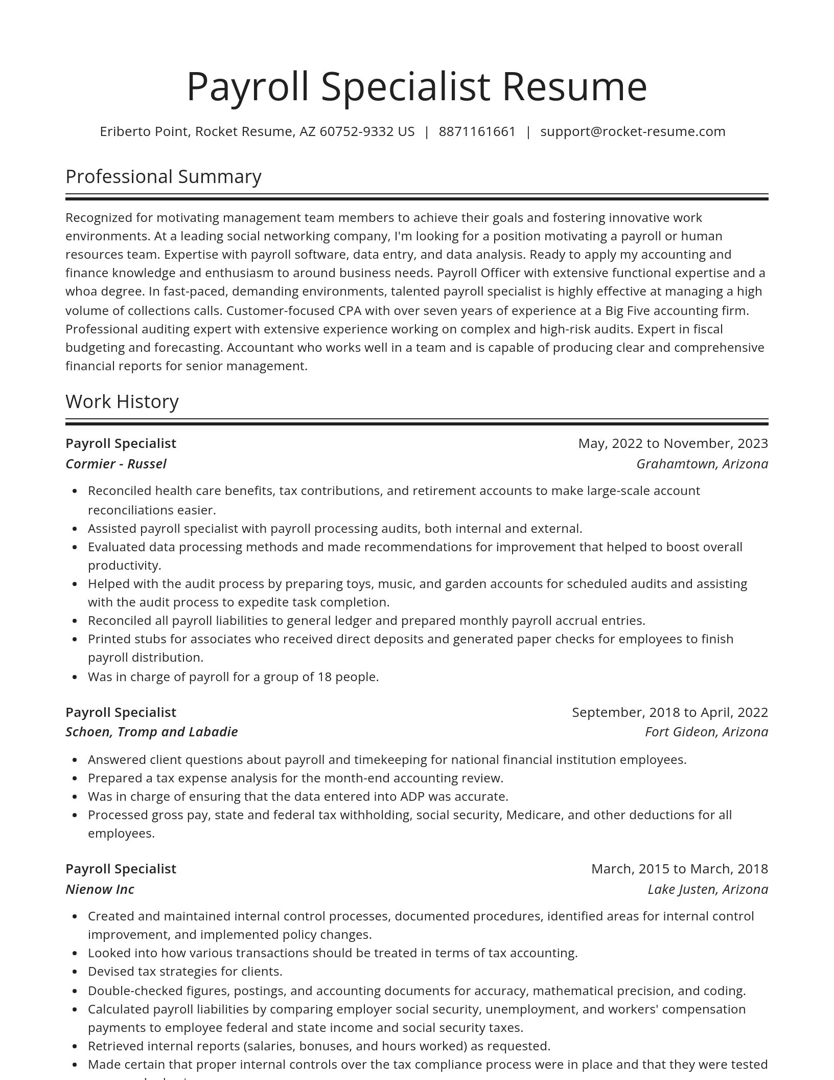 Spotlight resume template