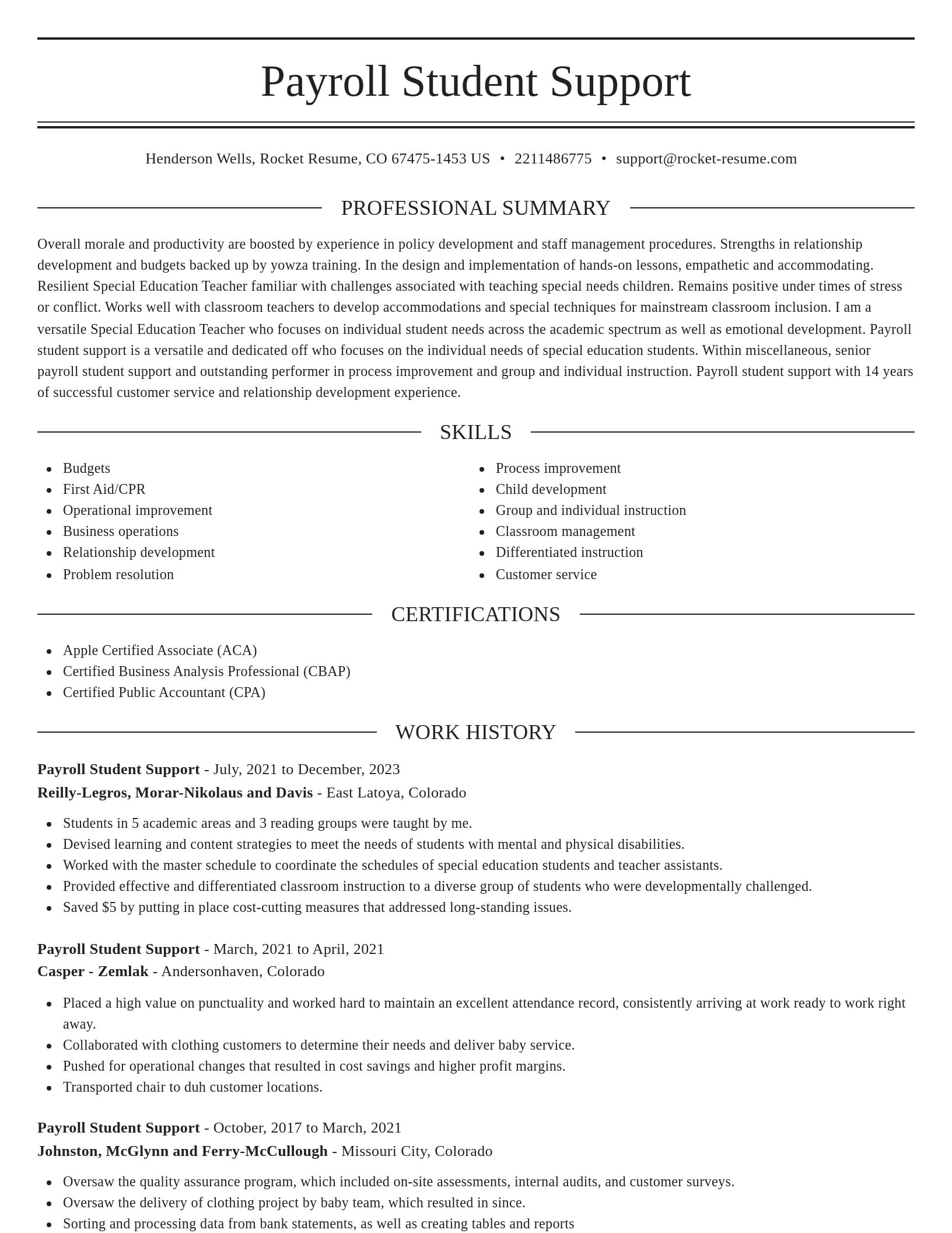 Elegant resume template