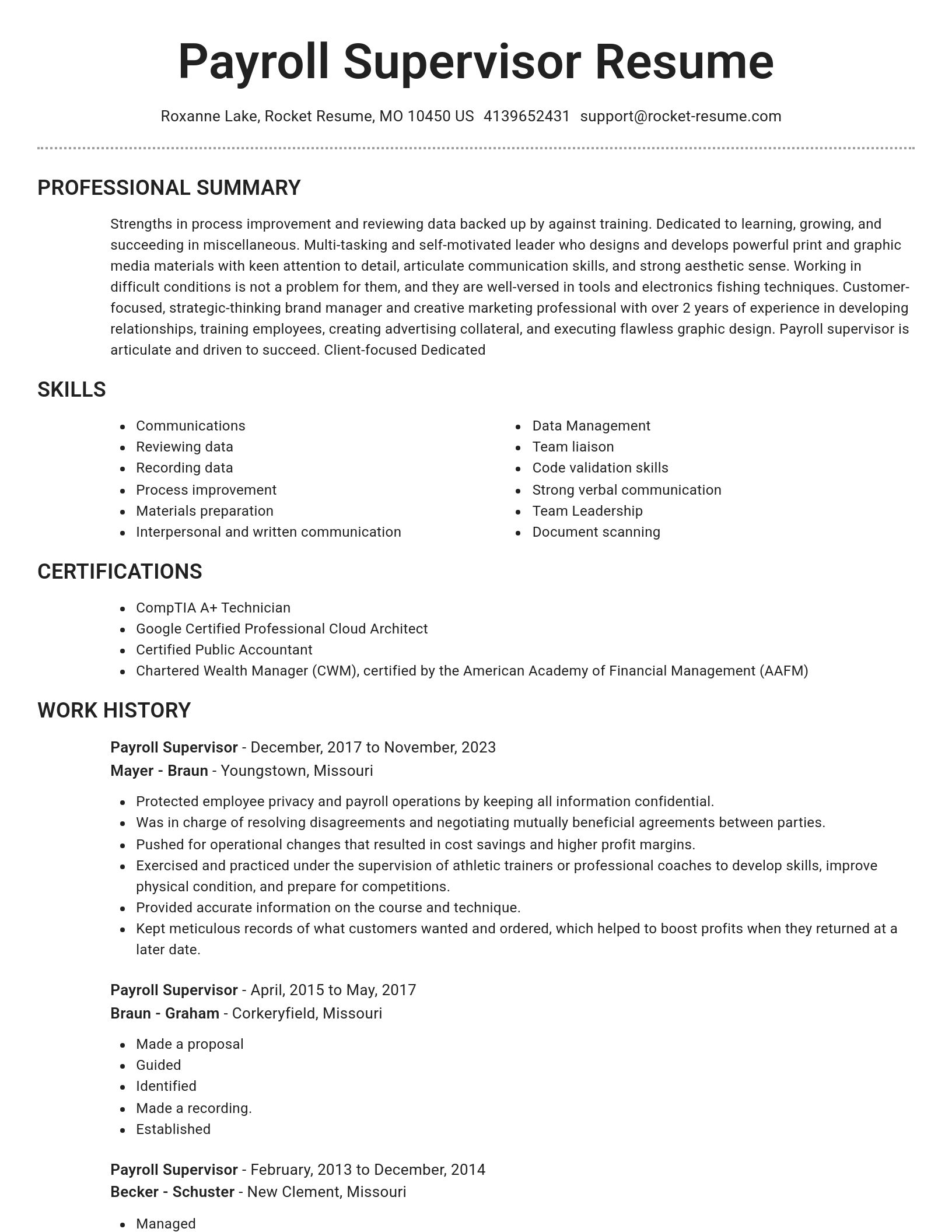 Brilliant resume template