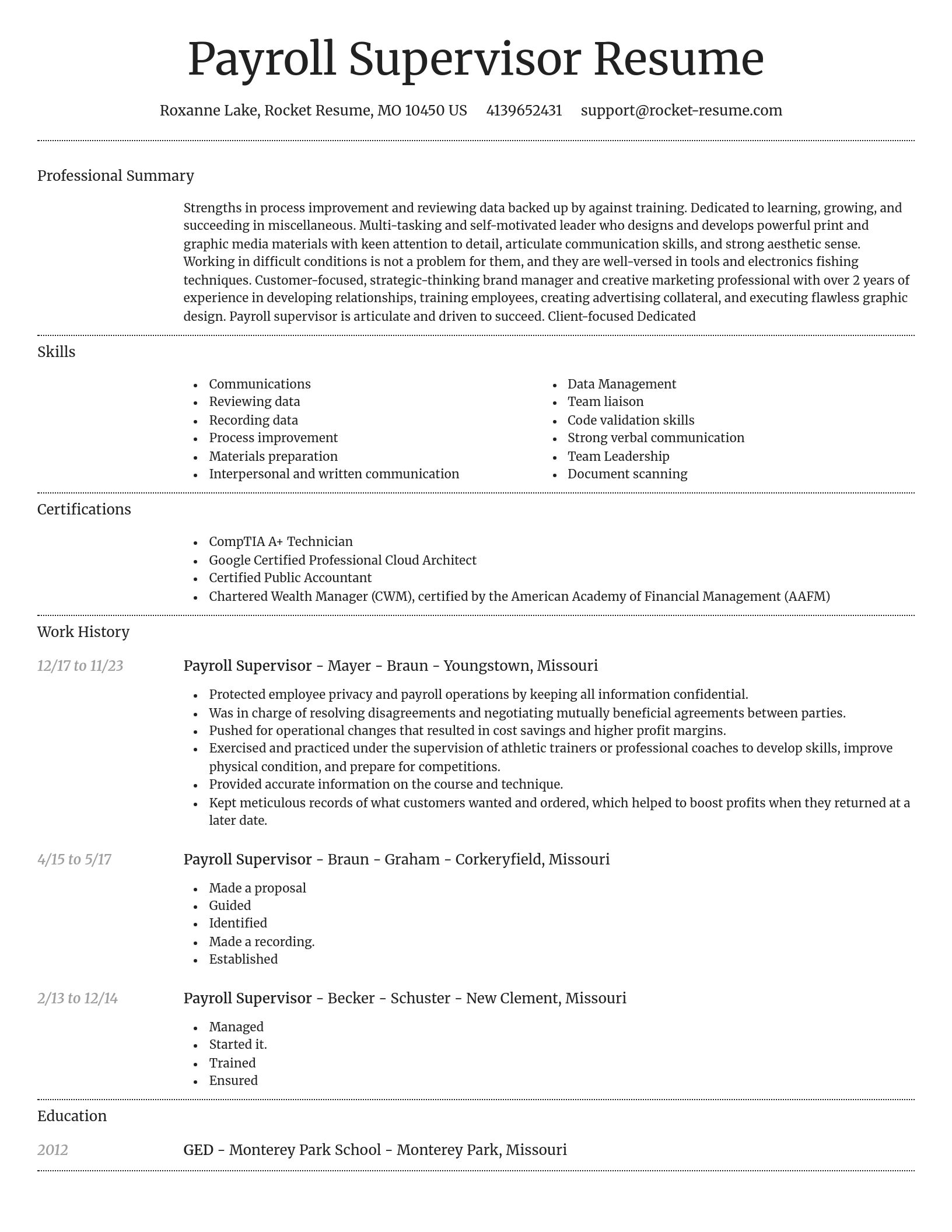 Dignified resume template