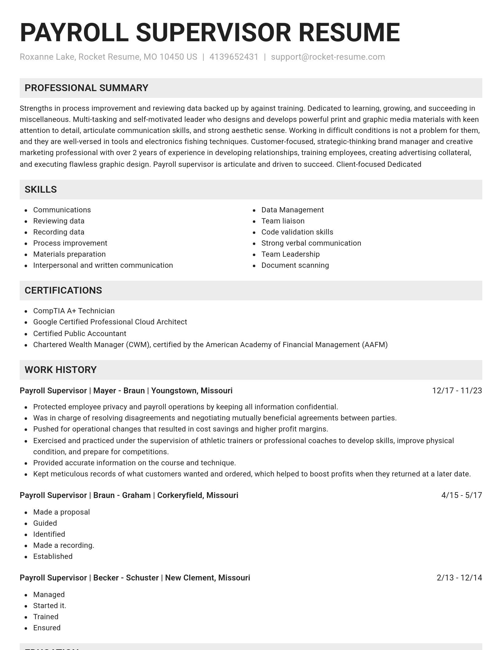 Genius resume template