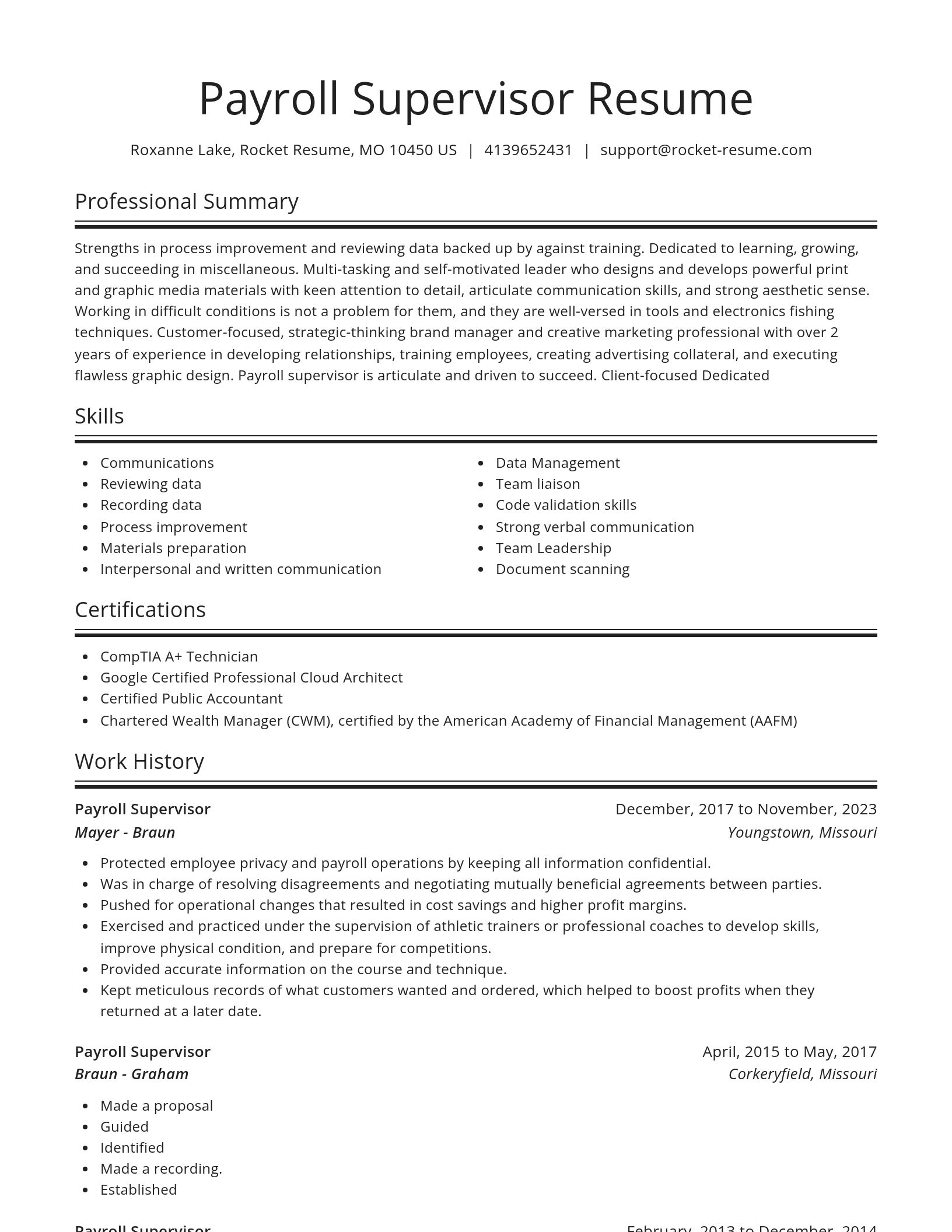 Spotlight resume template
