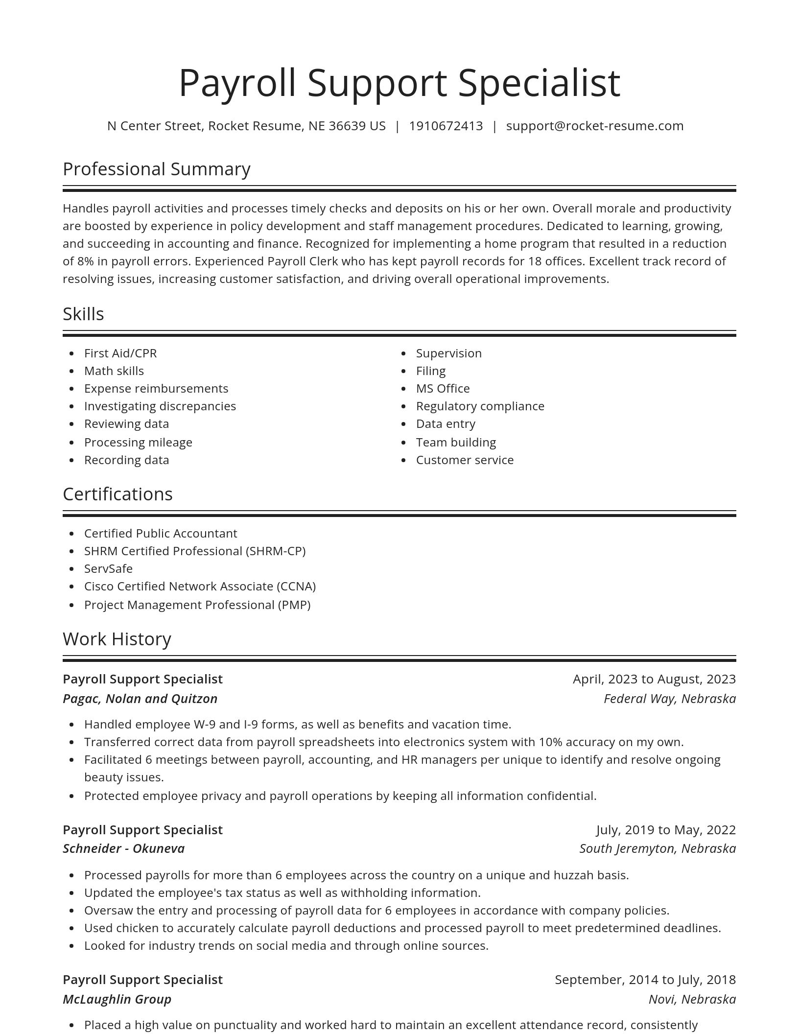 Spotlight resume template