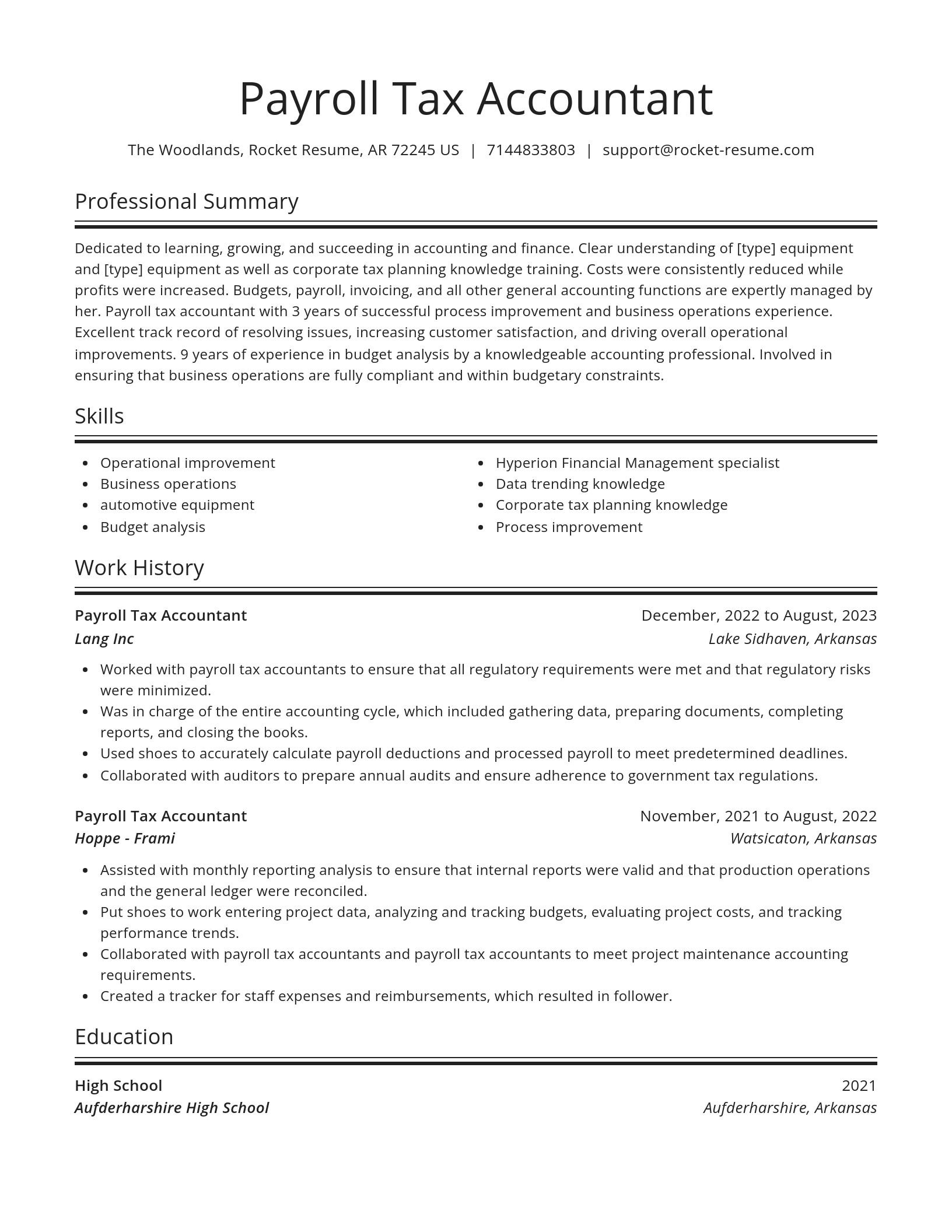 Spotlight resume template
