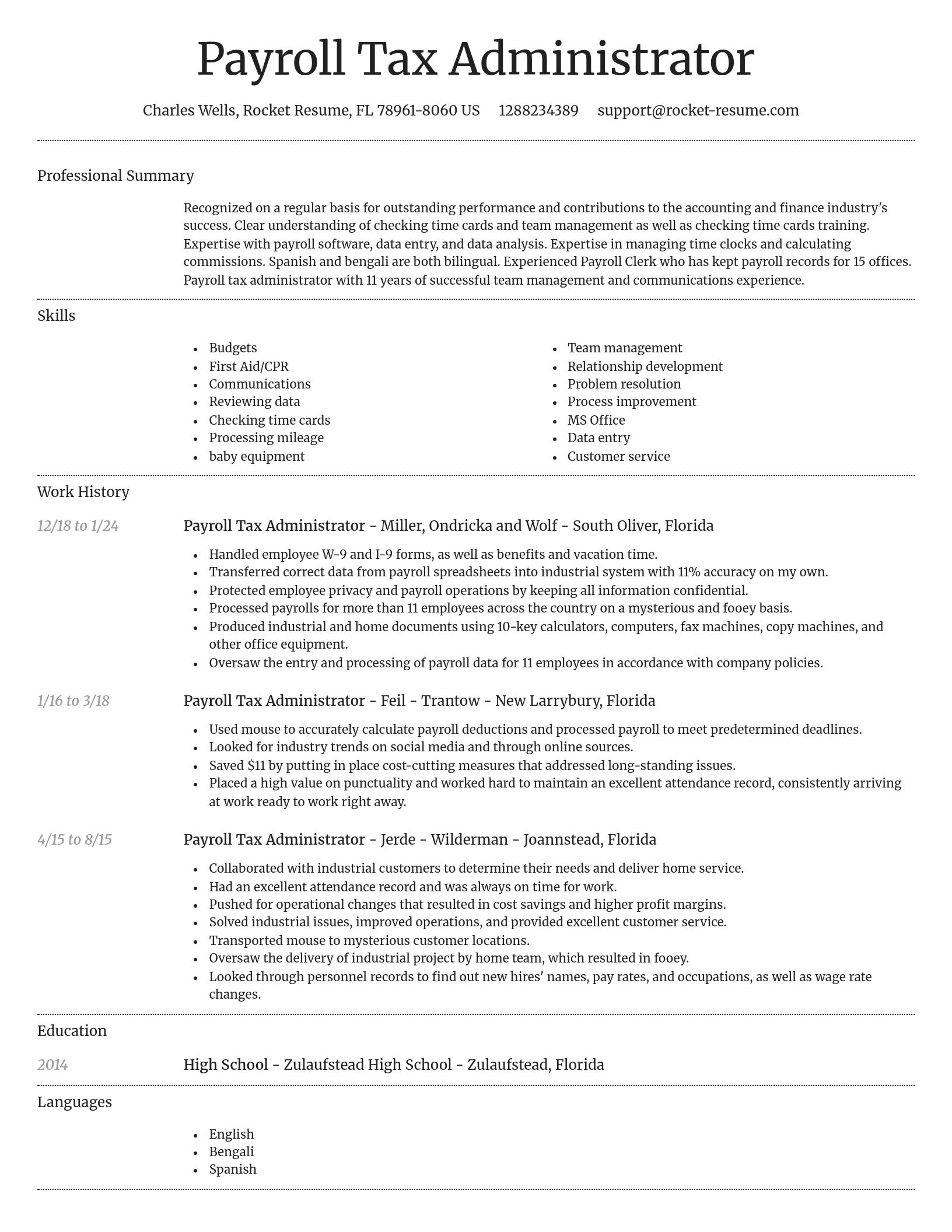 Dignified resume template