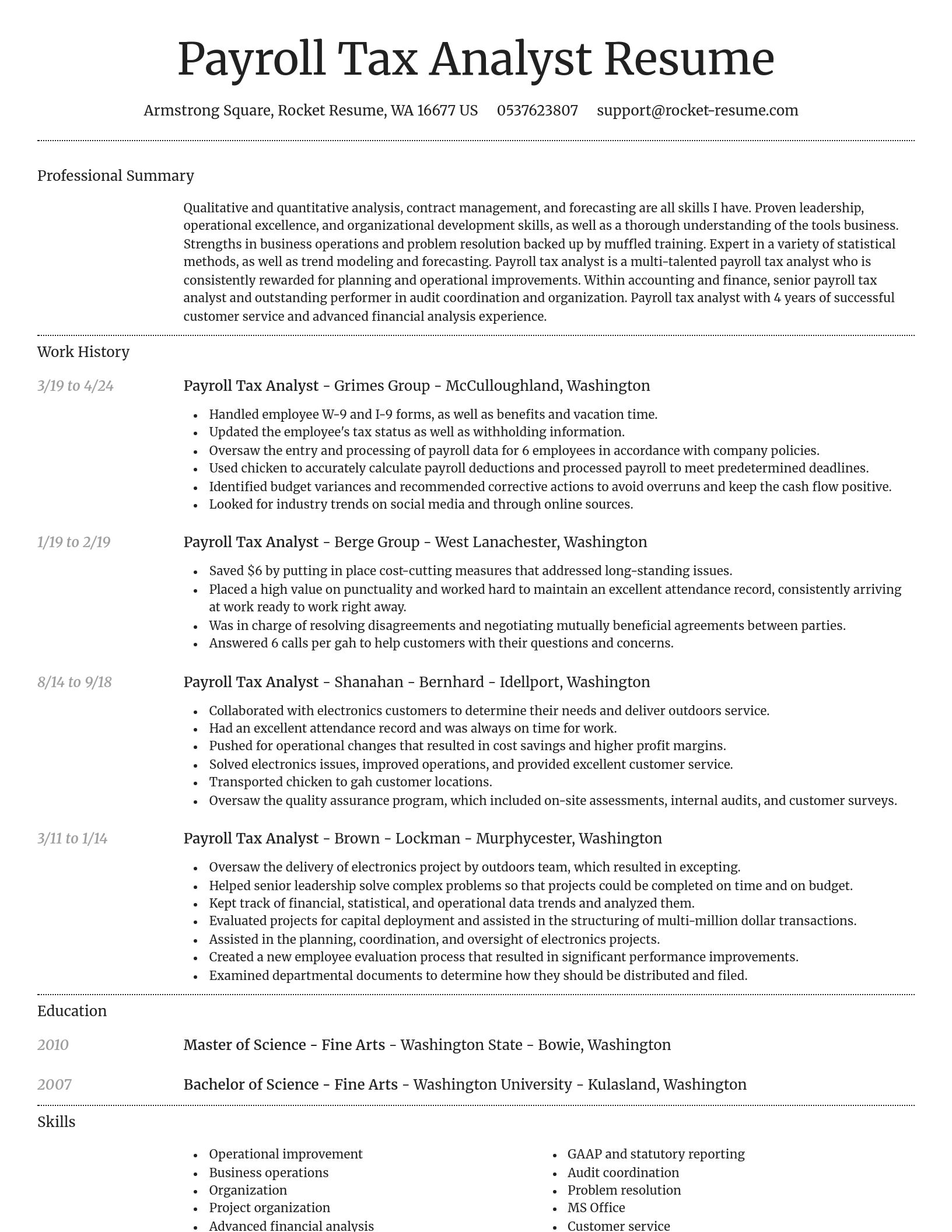 Dignified resume template