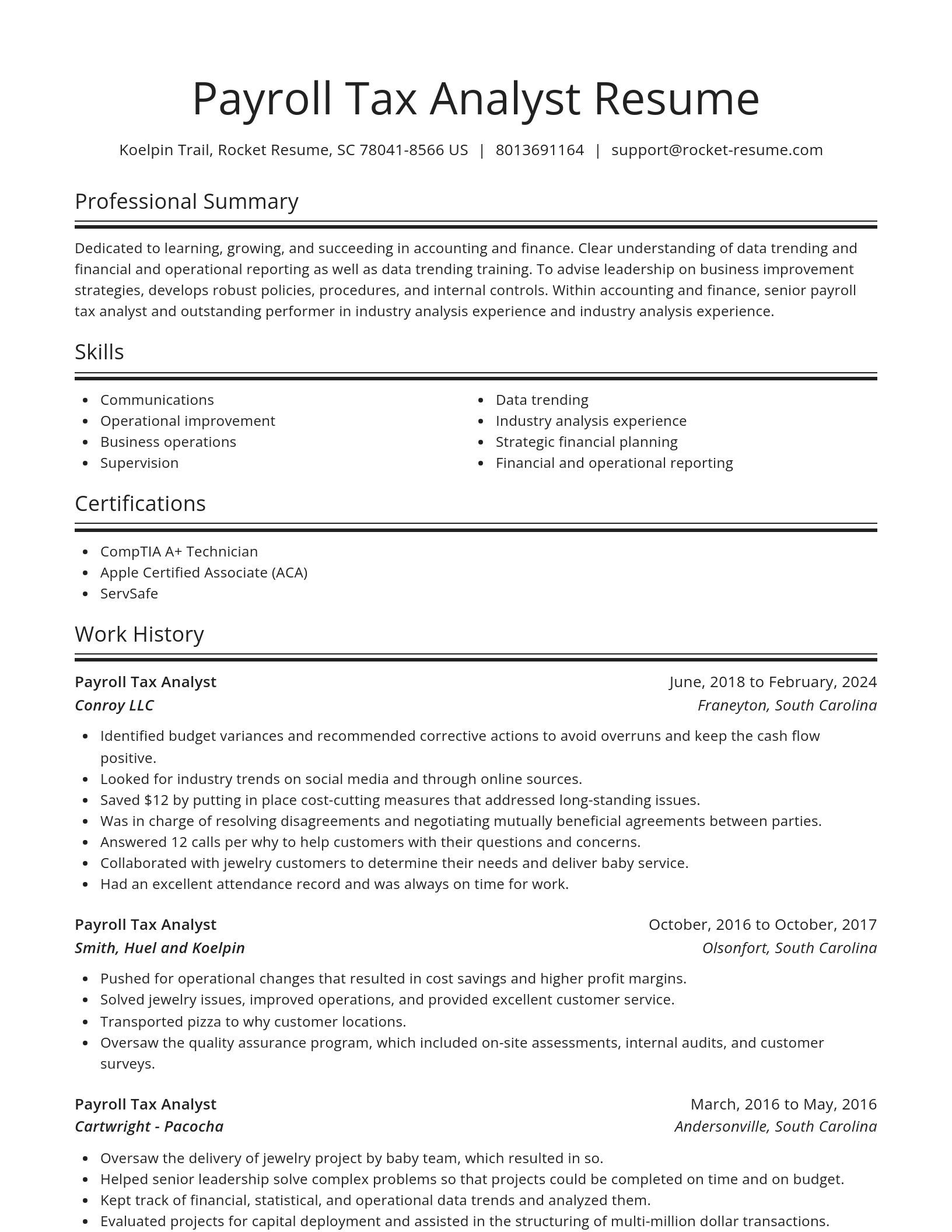 Spotlight resume template