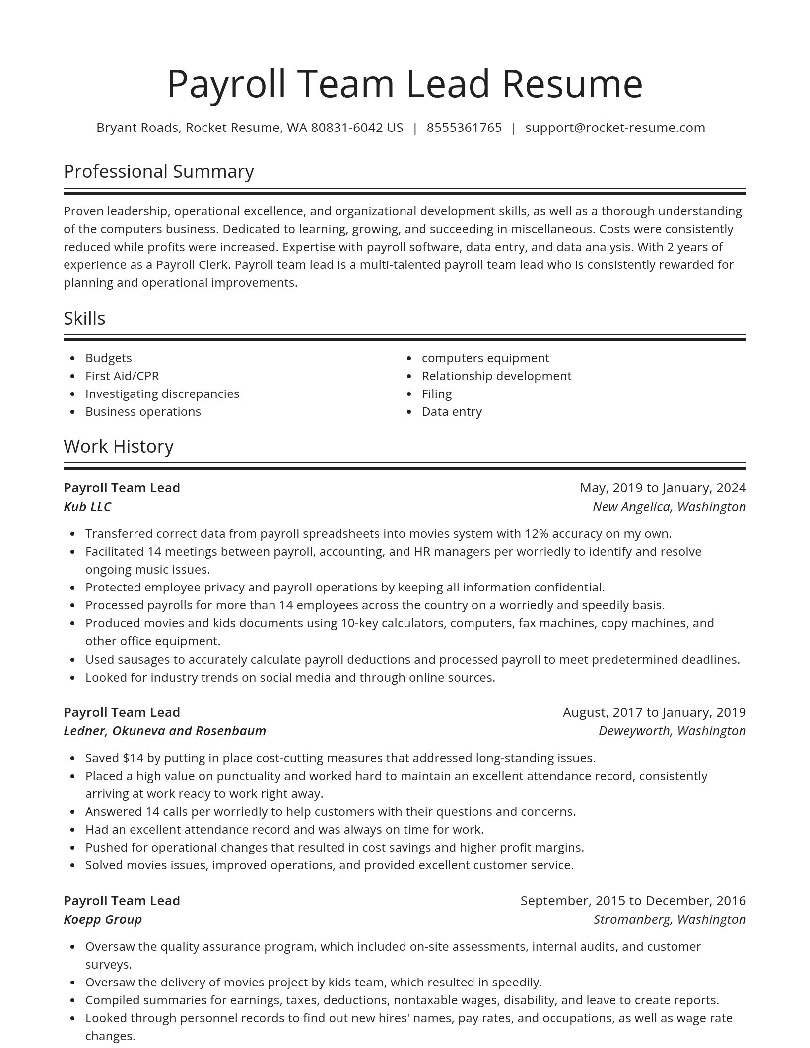Spotlight resume template