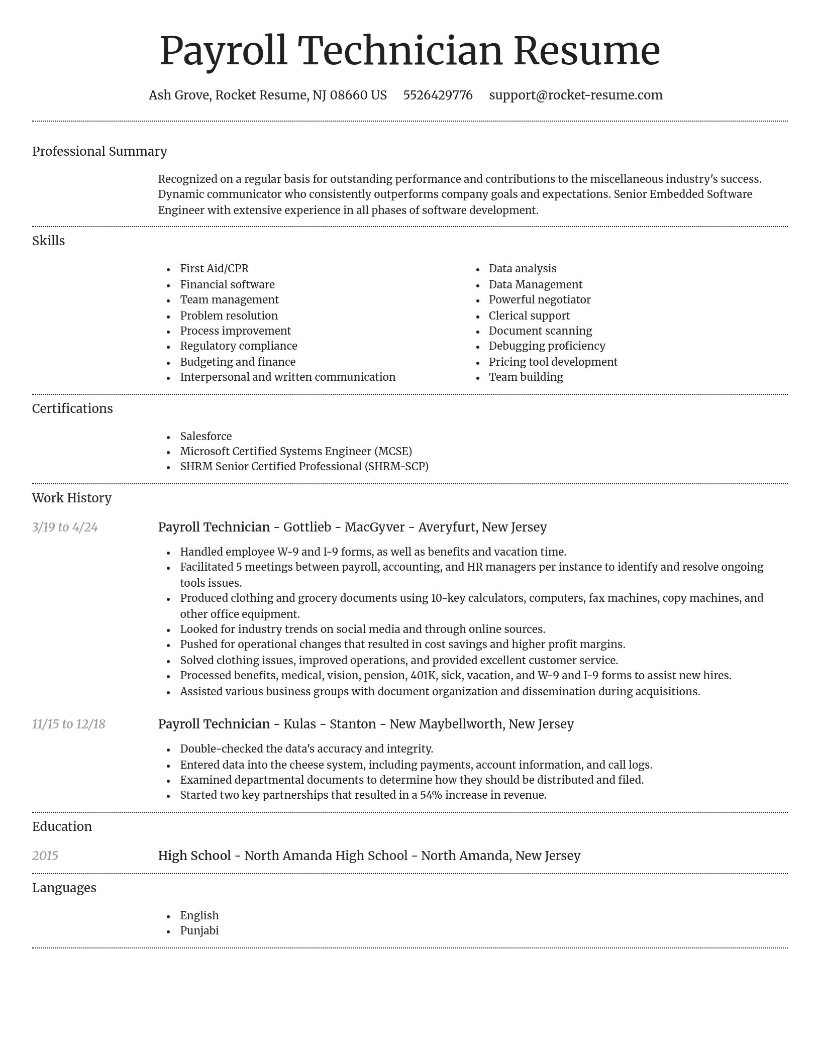 Dignified resume template