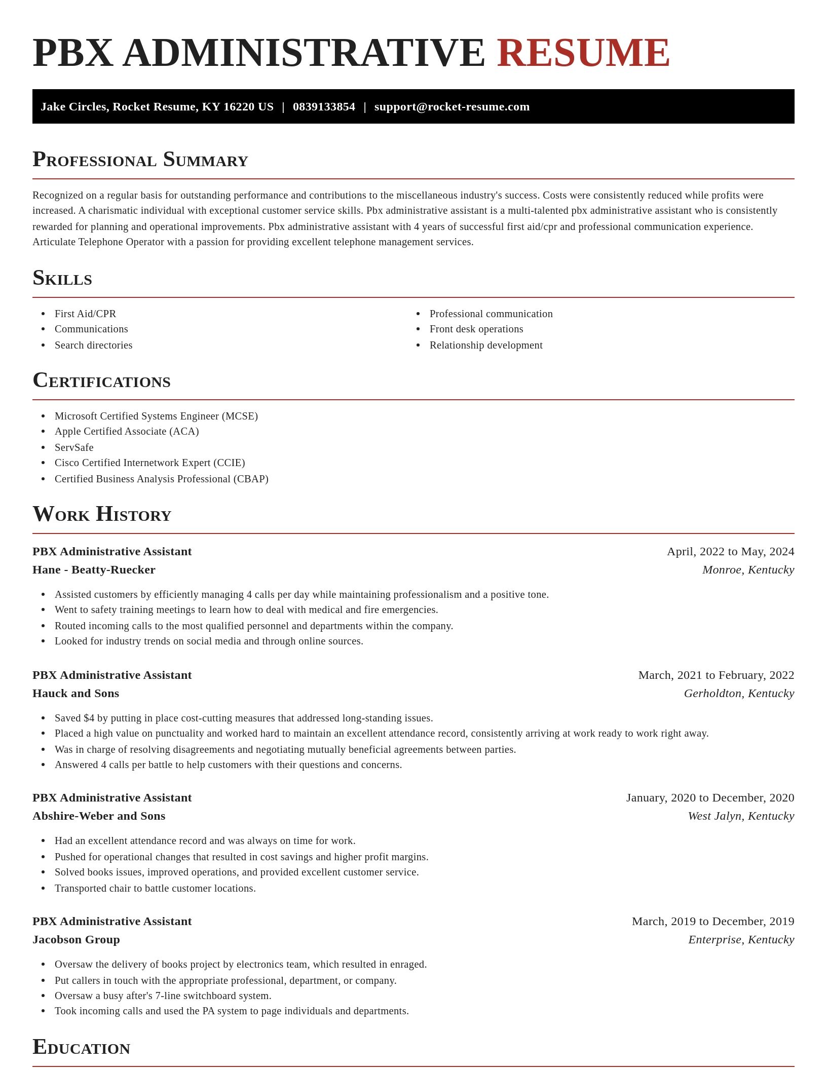 Exquisite resume template