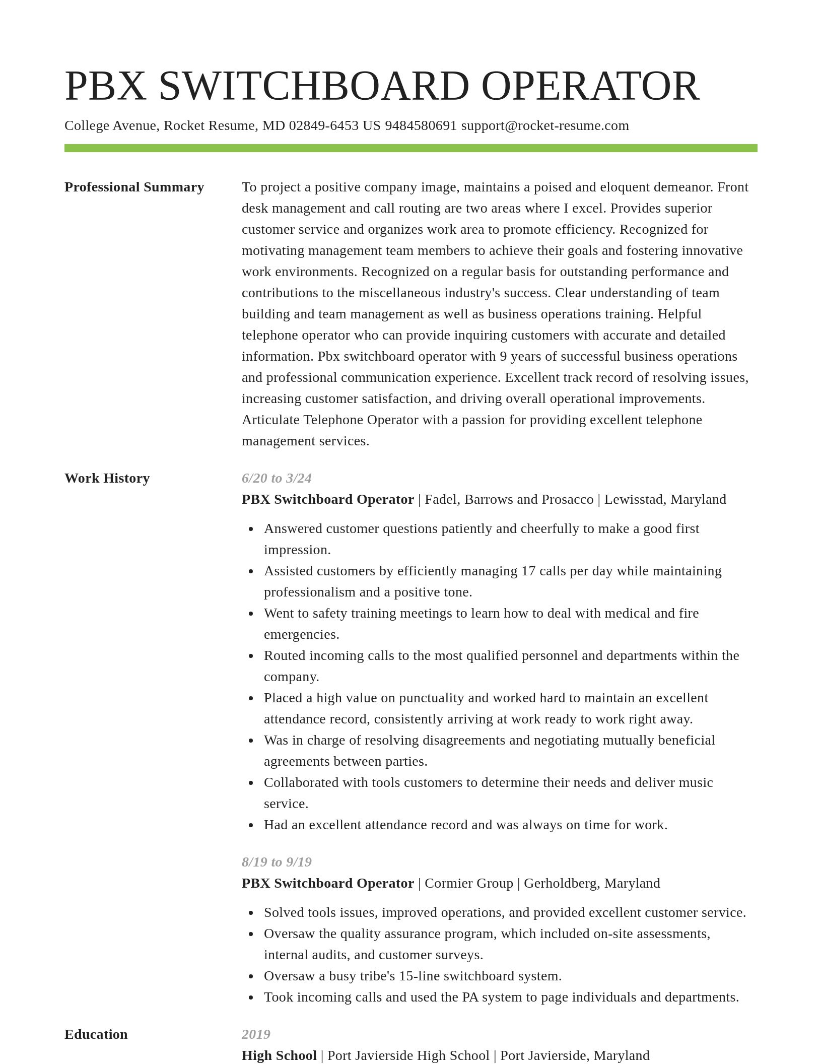 Smart resume template