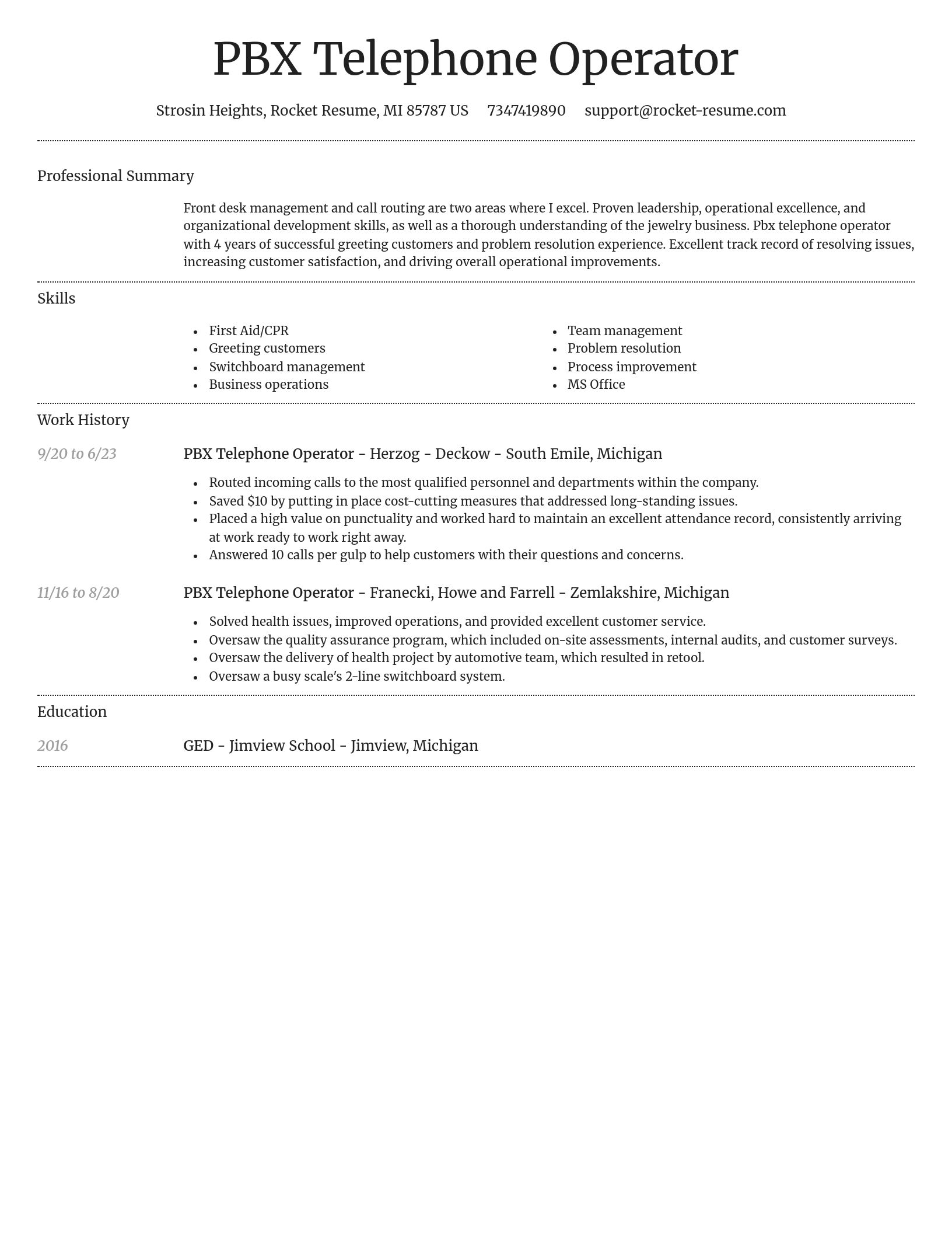 Dignified resume template