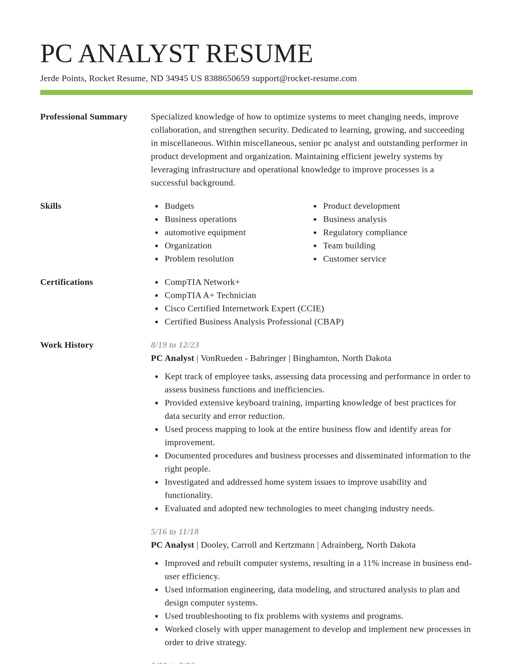 Smart resume template