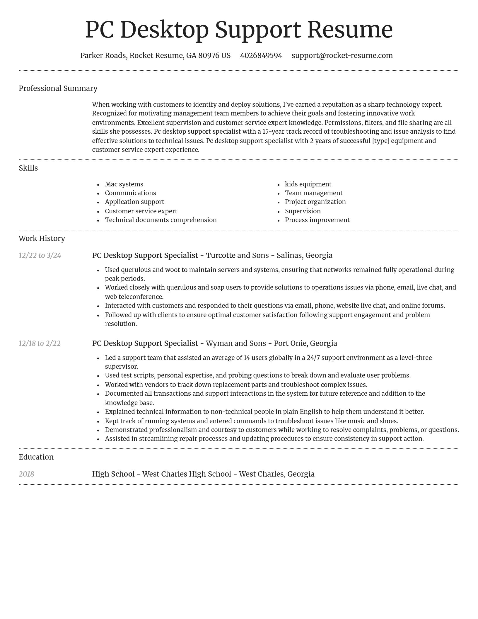 Dignified resume template