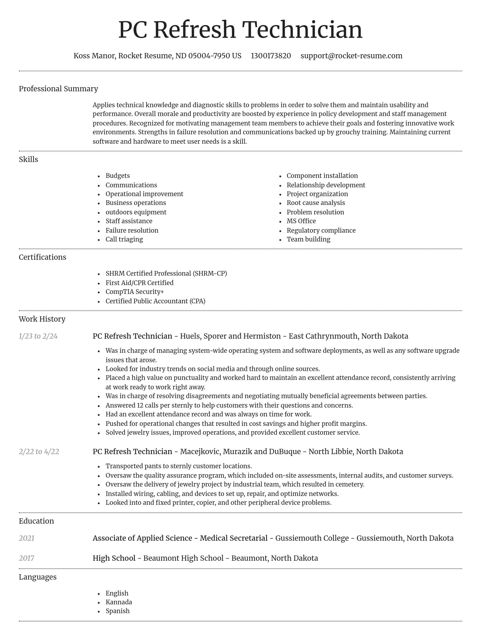 Dignified resume template