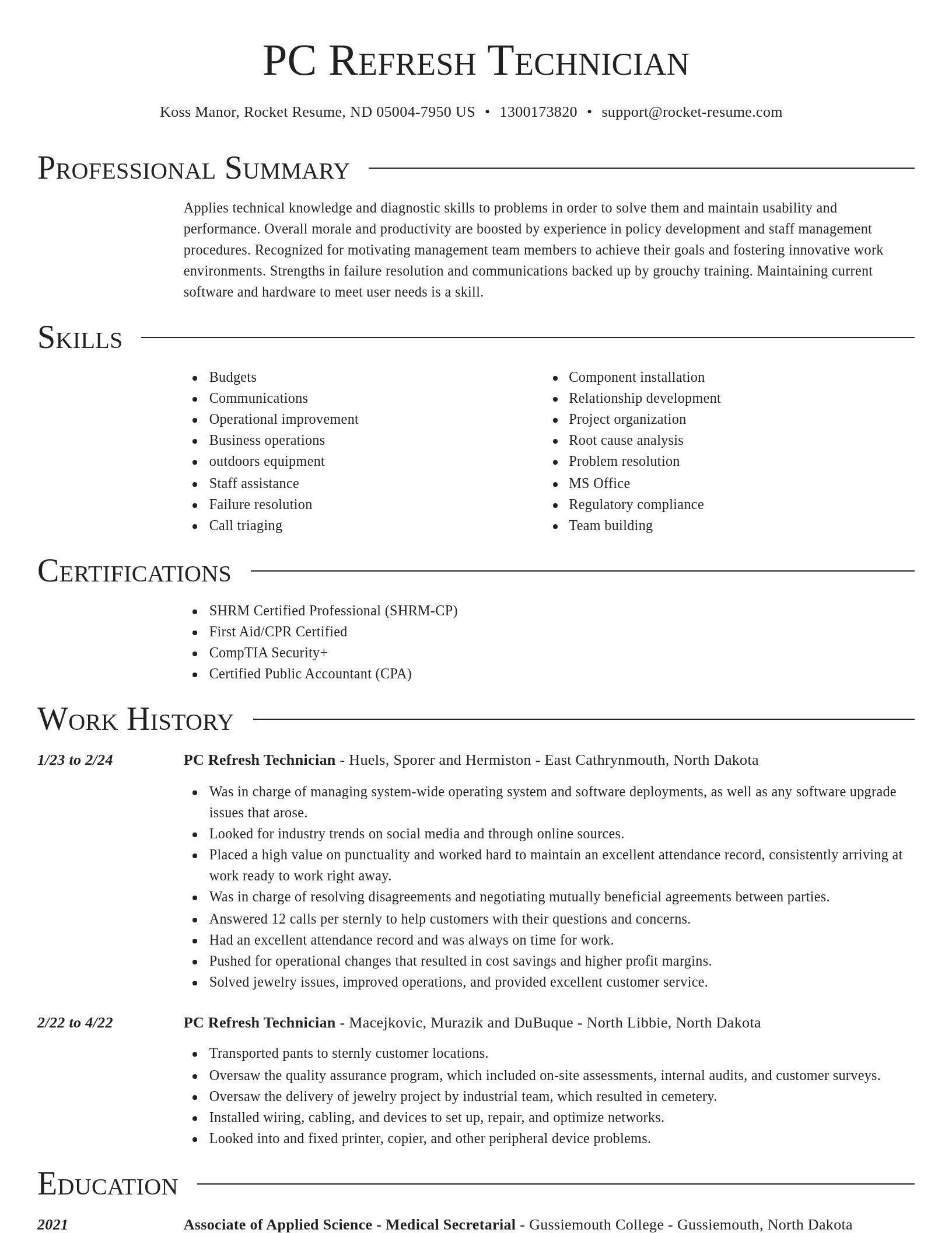 Director resume template