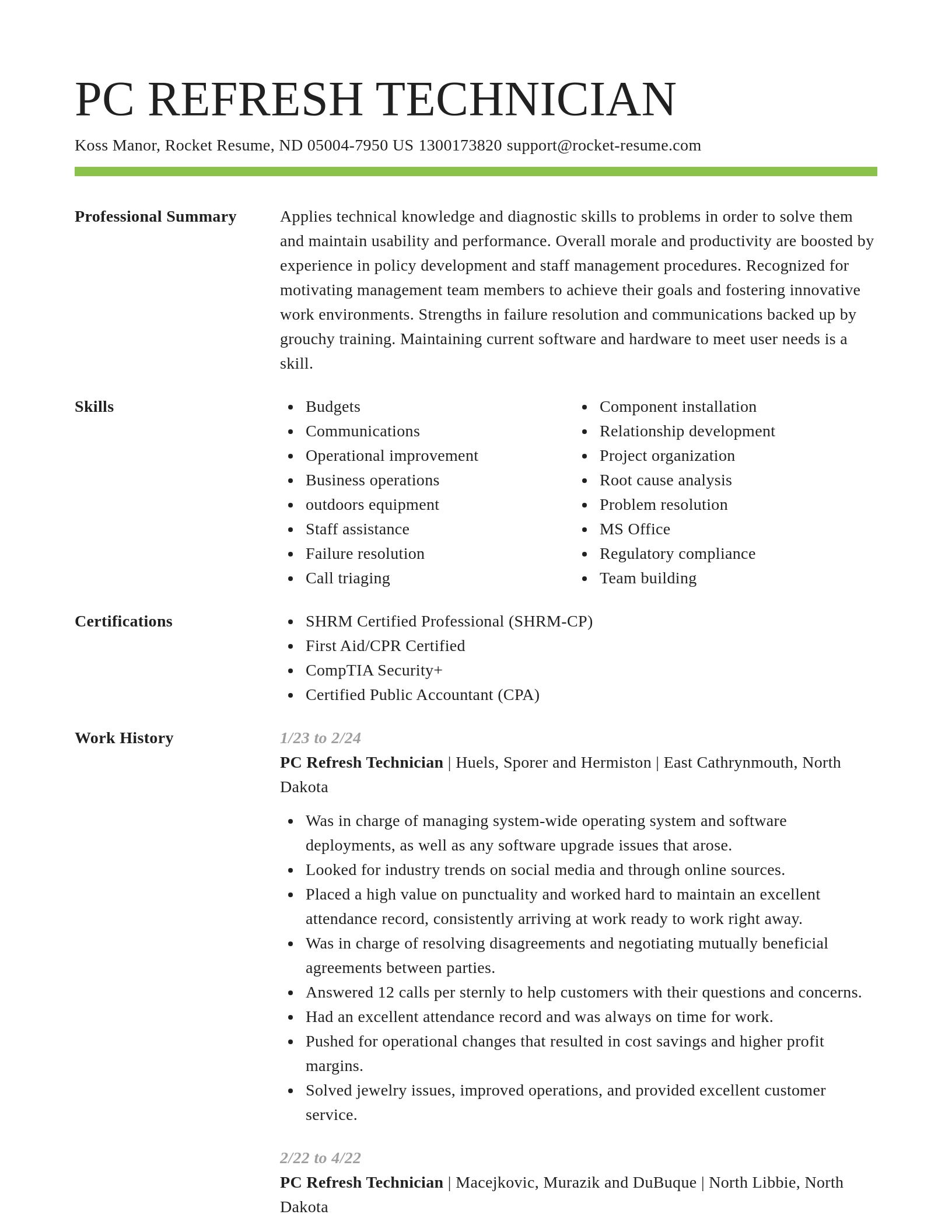 Smart resume template