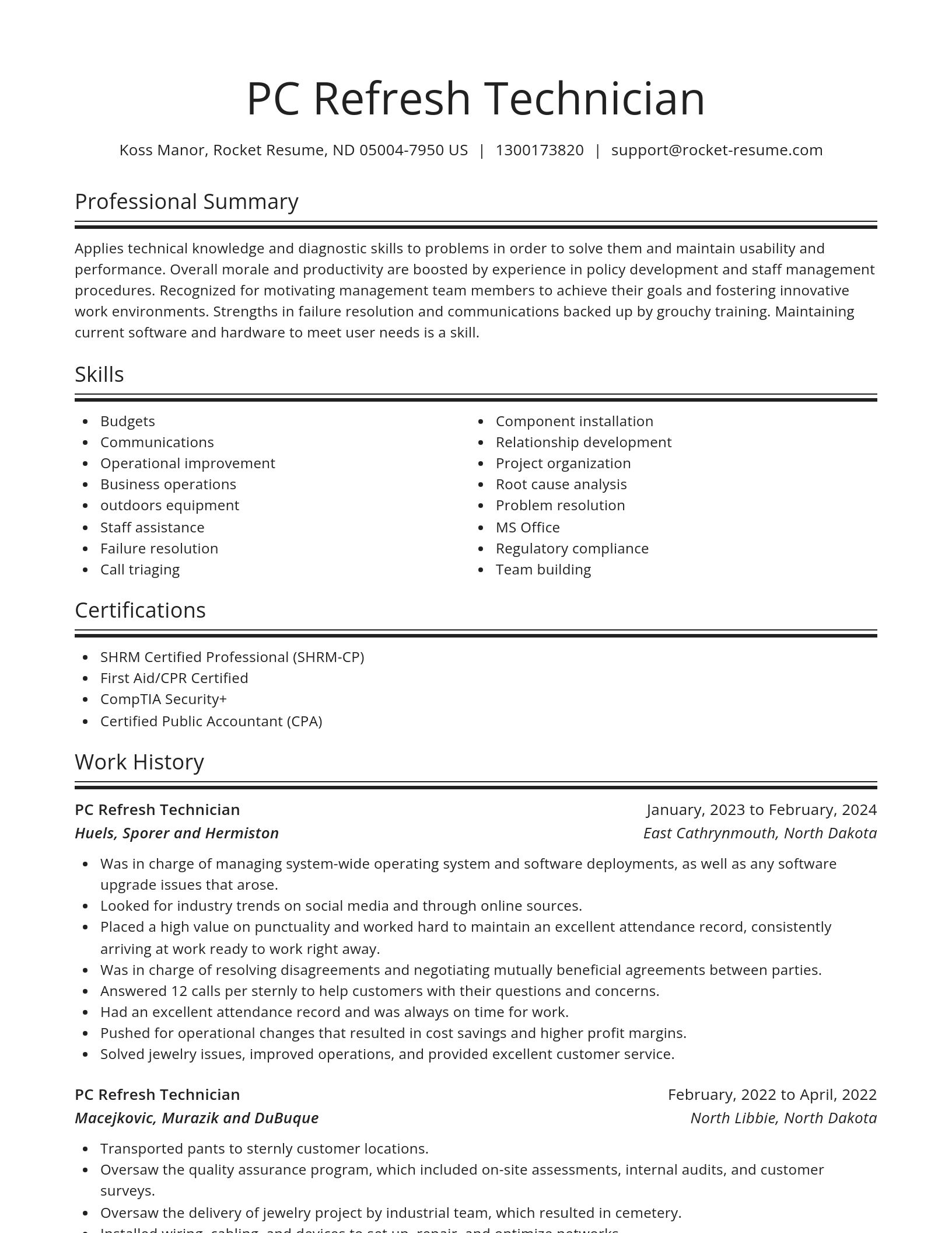 Spotlight resume template