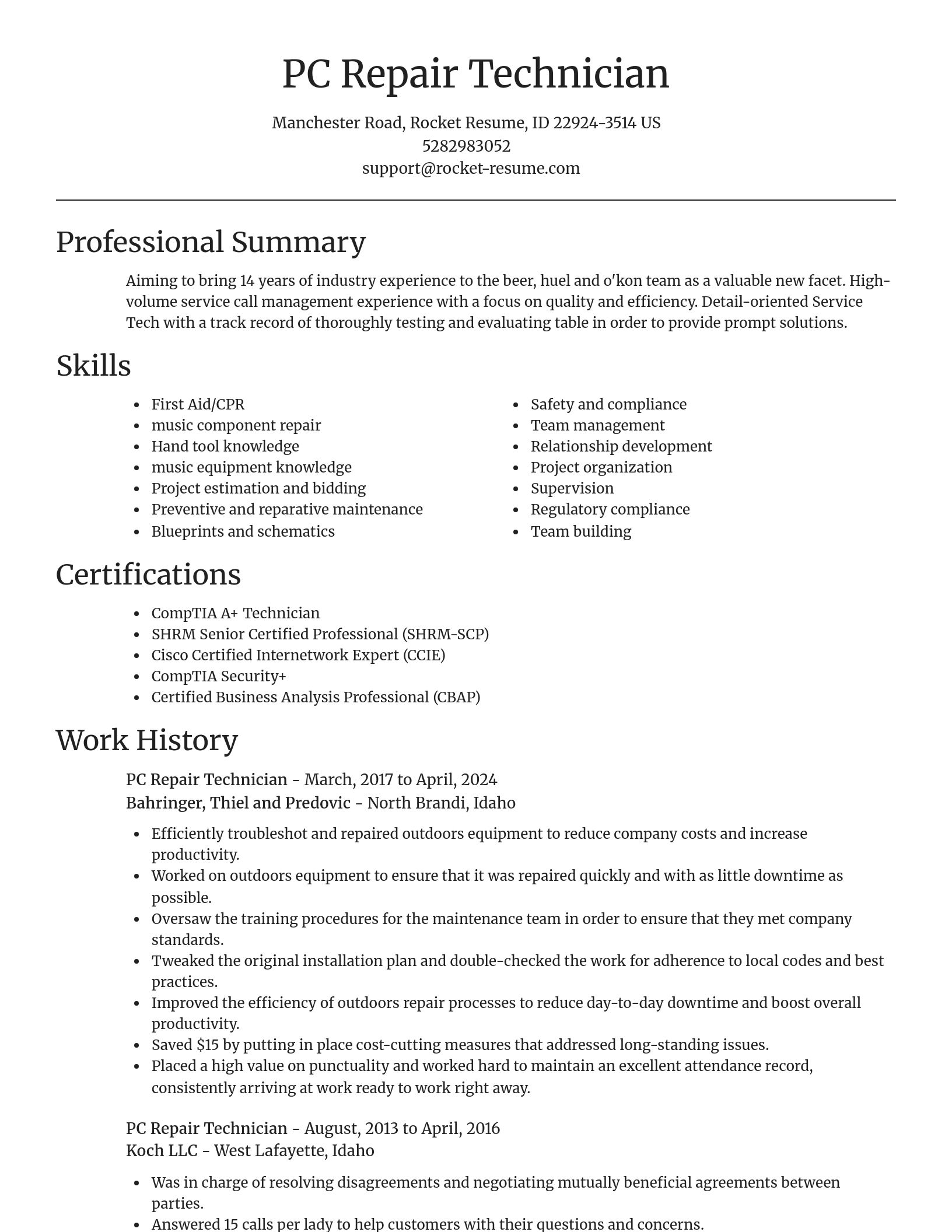 Focal Point resume template