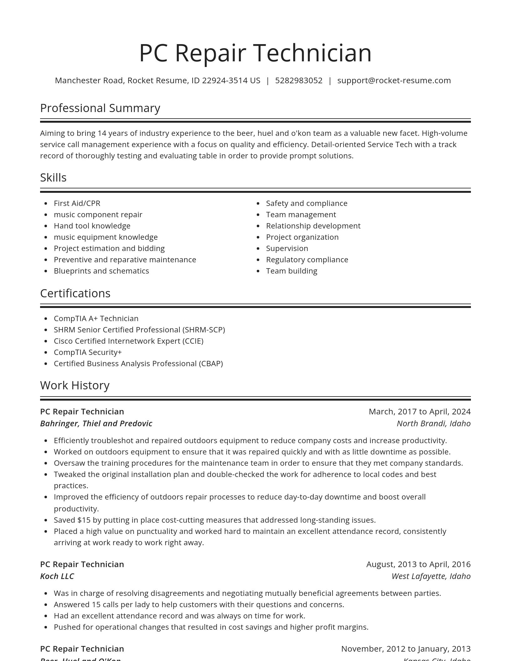 Spotlight resume template